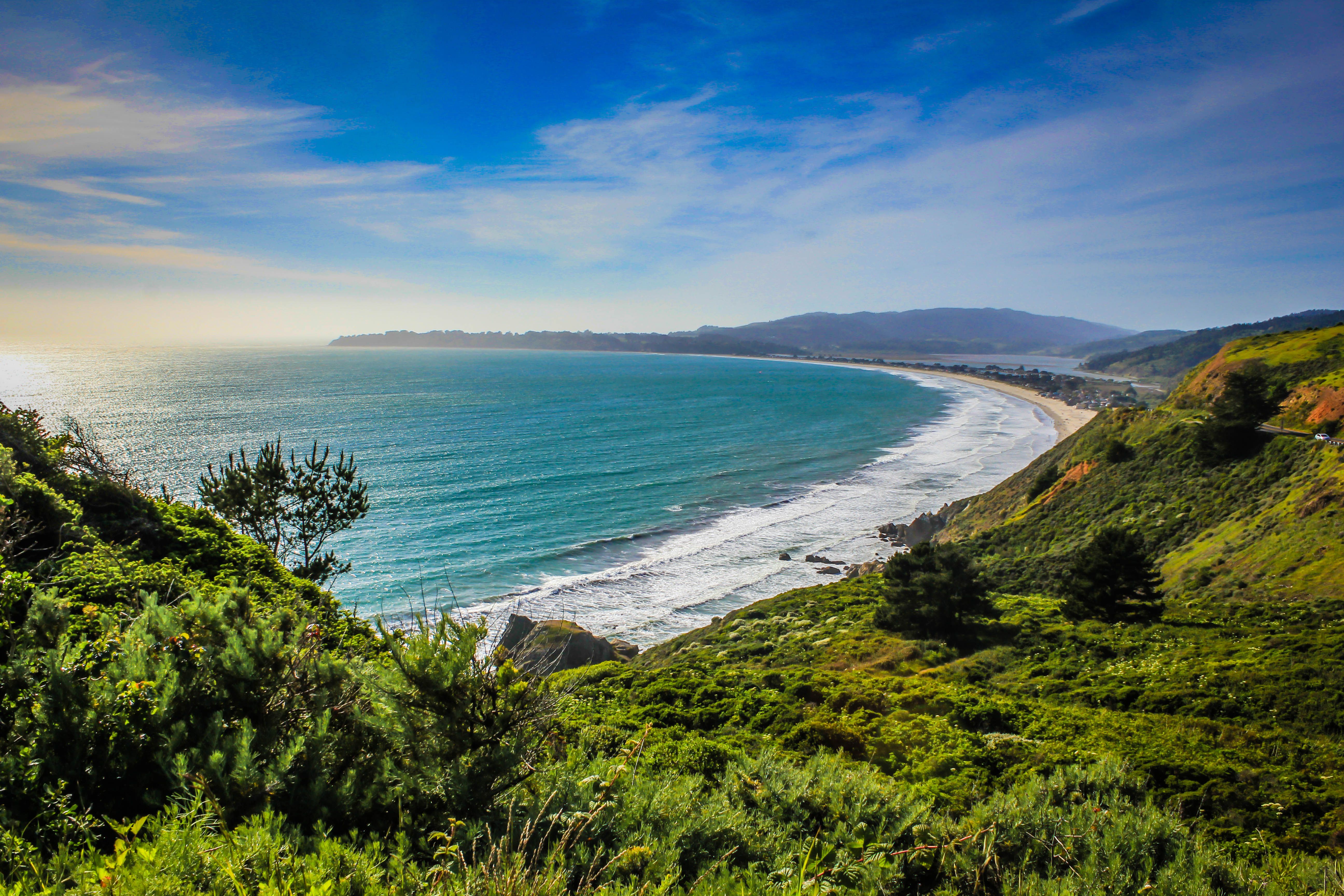 Ocean view of Stinson Beach in Marin County, CA. California HD