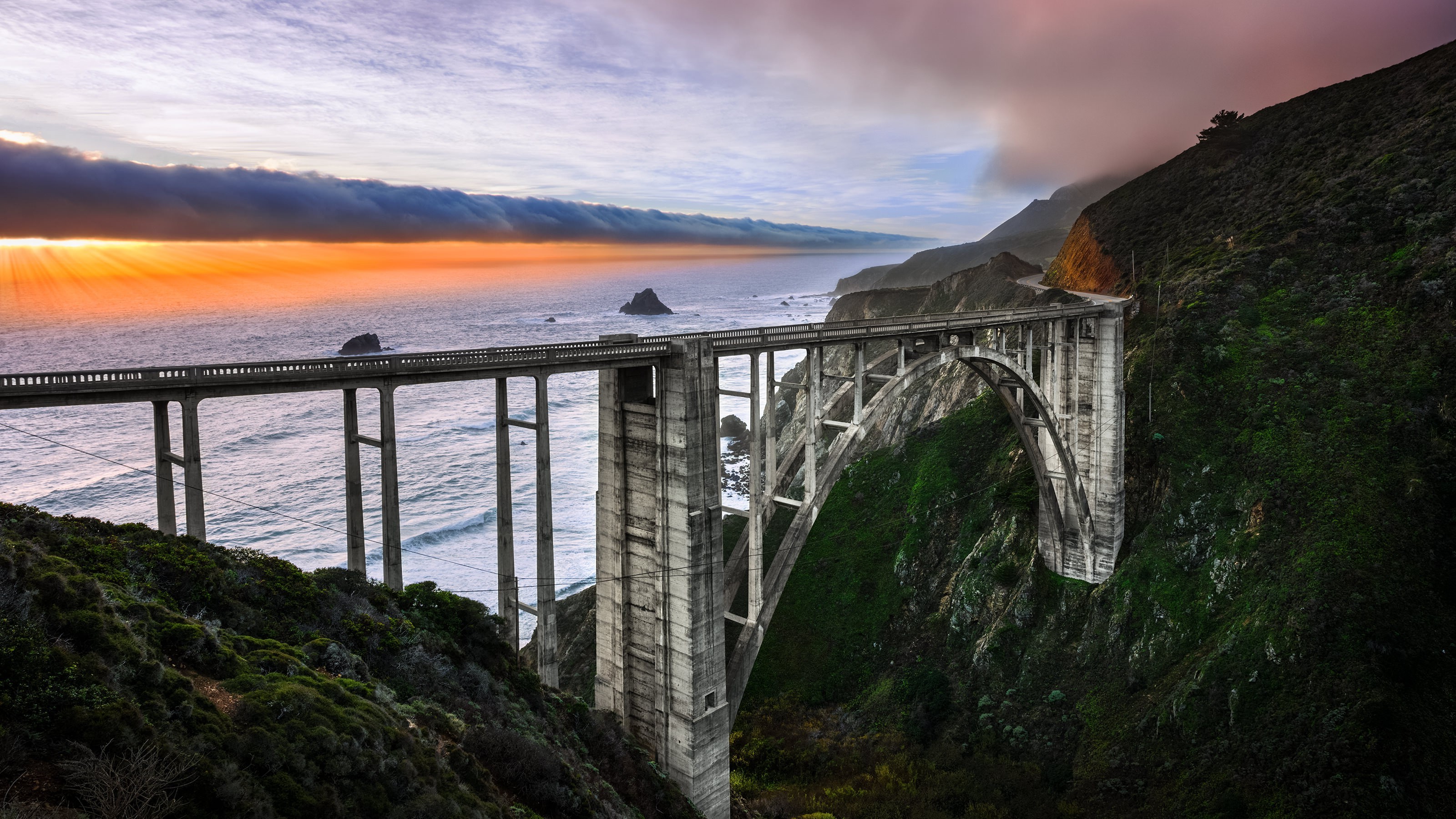 nature bixby bridge mountain bridge california wallpaper and background