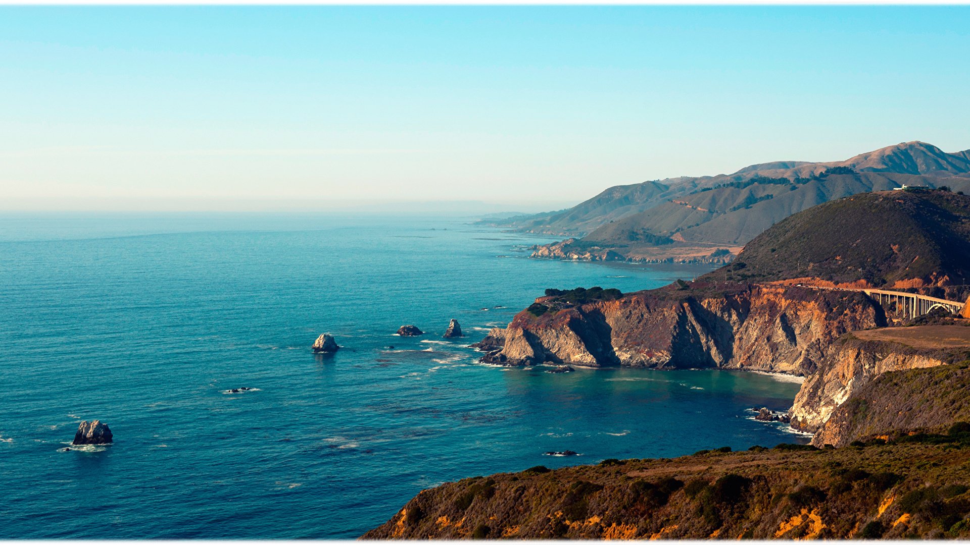 Photos California USA Big Sur Sea Nature Coast 1920x1080