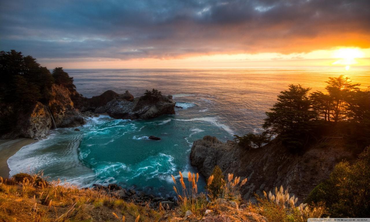 Sunset McWay Falls California ❤ 4K HD Desktop Wallpaper for 4K