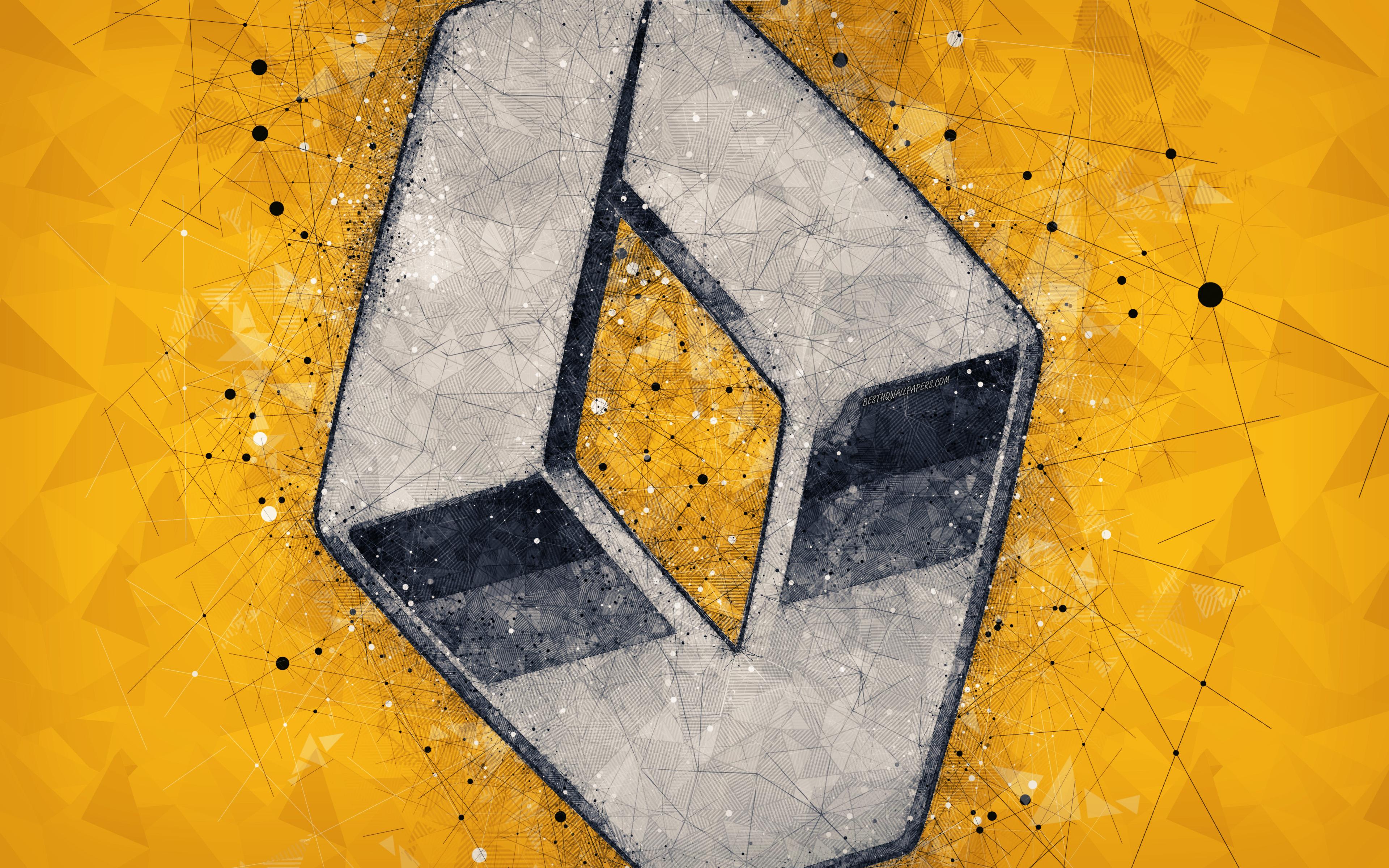 Download wallpaper Renault Sport Formula One Team, 4k, art, logo