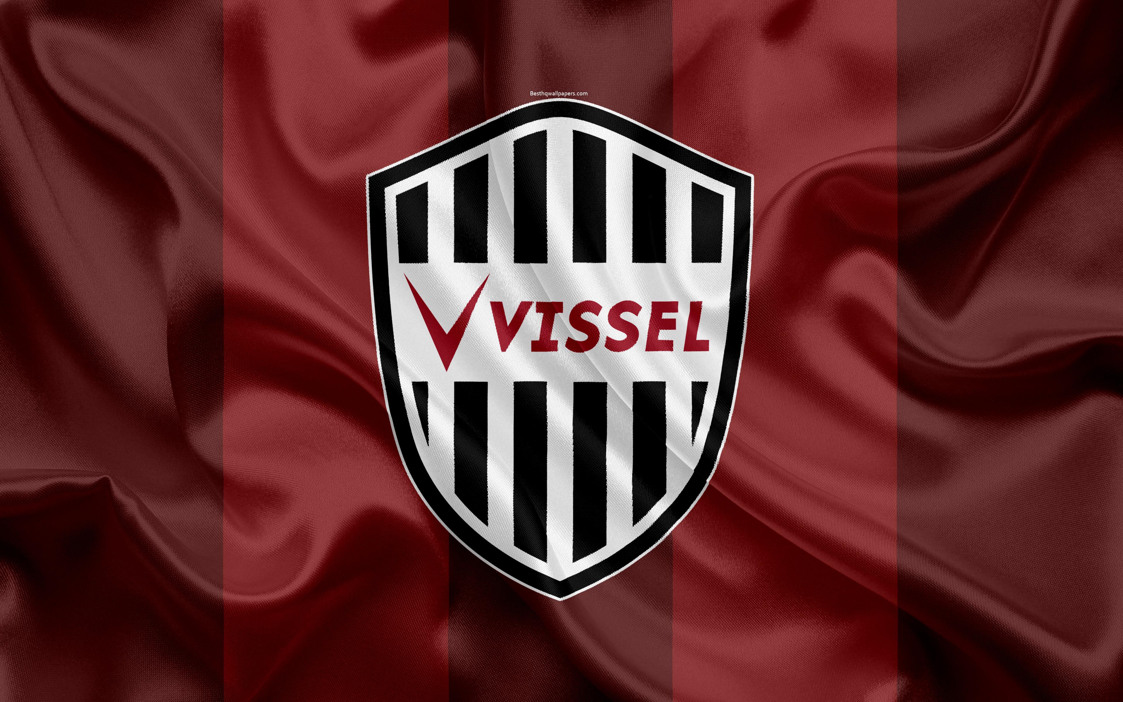 Download wallpaper Vissel Kobe, 4k, Japanese football club, logo
