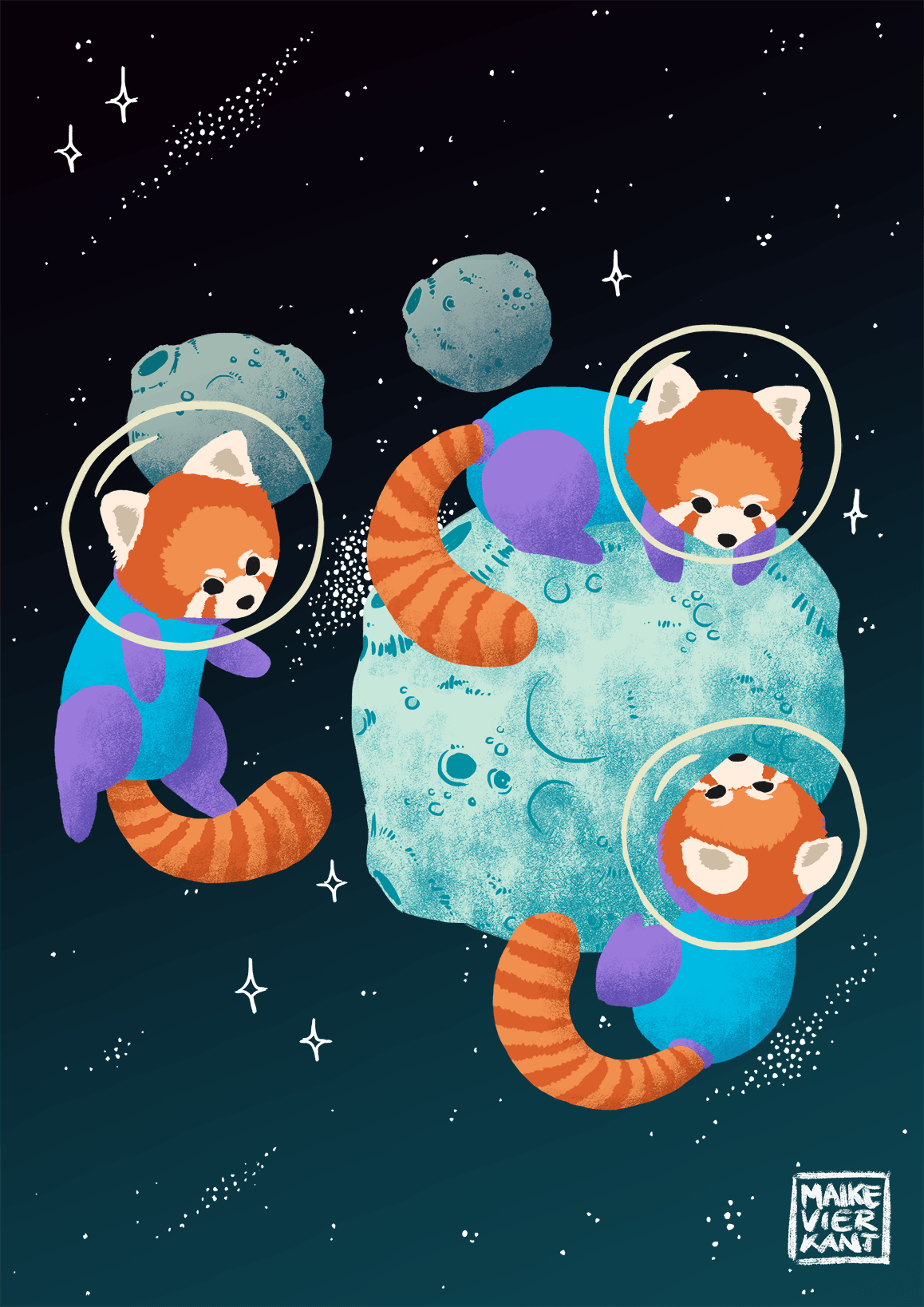 space red pandas. wallpaper. Panda, Space