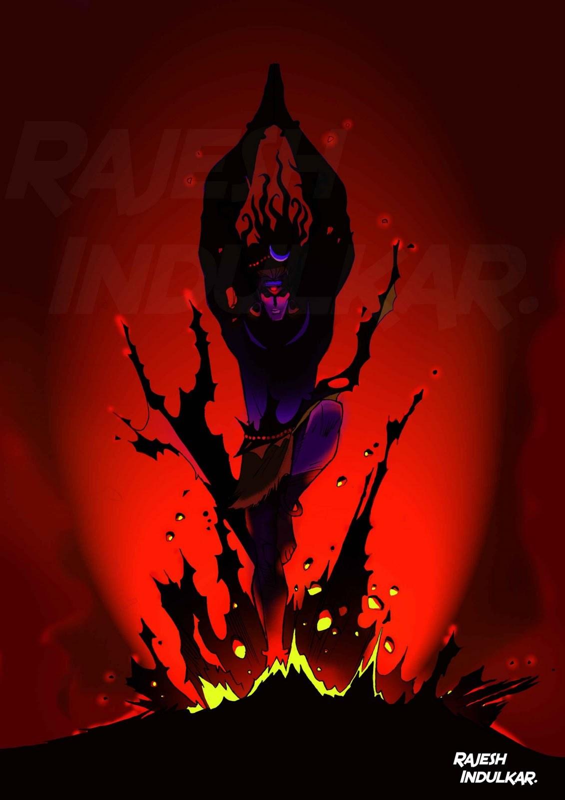 Lord Shiva In Rudra Avatar Animated Wallpaper