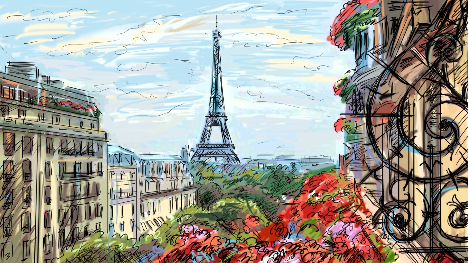 free wallpaper of paris art photo desktop image windows 10