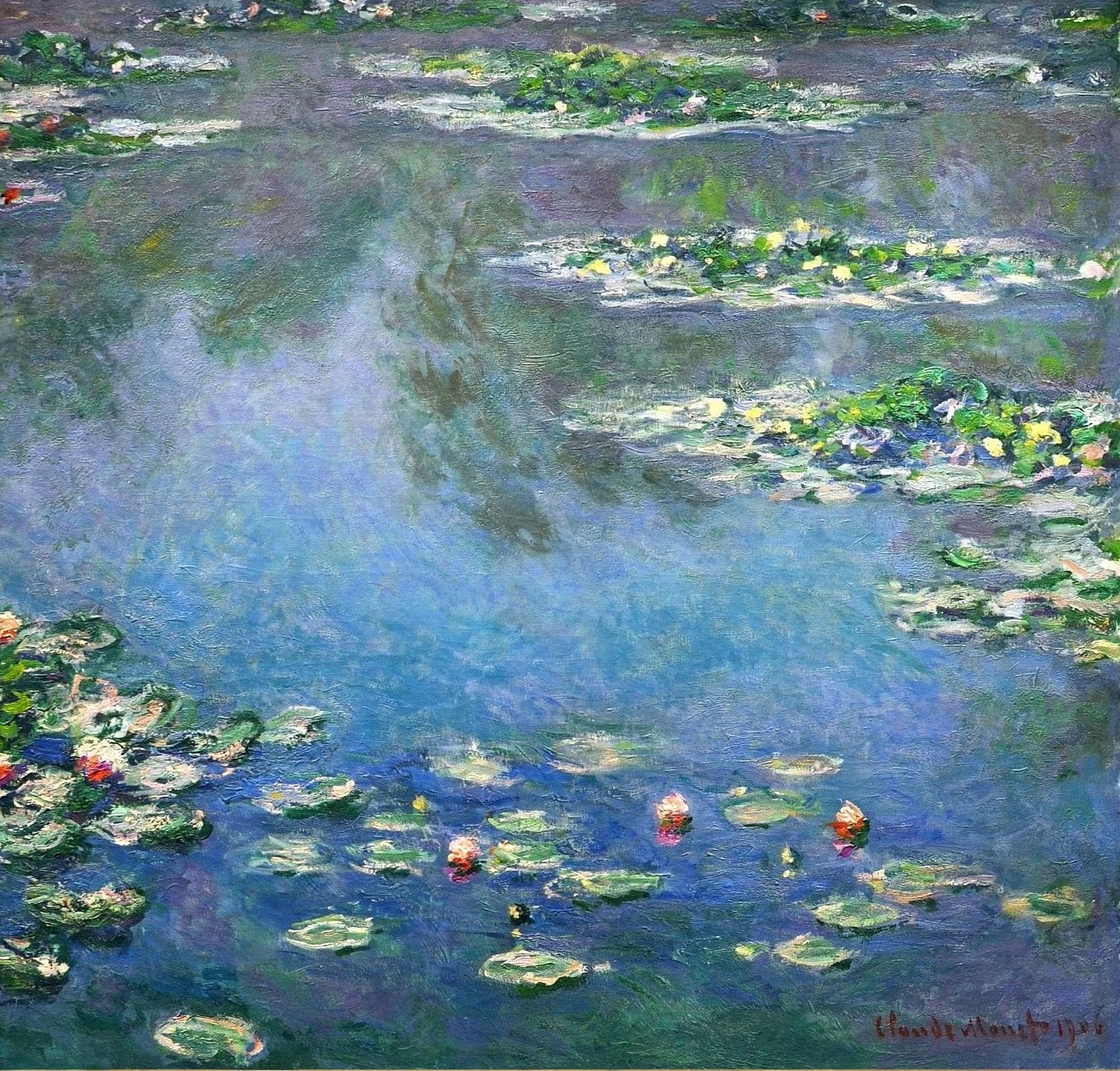 paintings landscapes france pond monet artwork french traditional