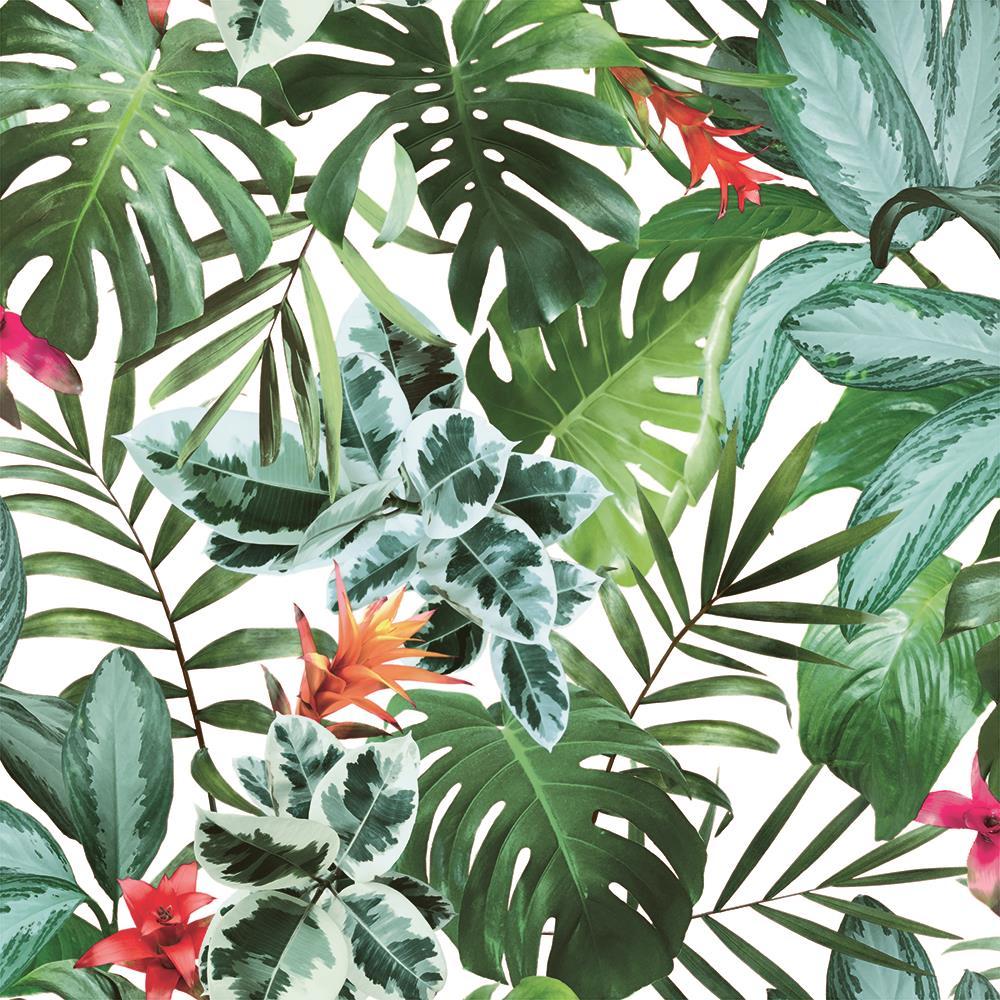 Green Rainforest Palm Print Removable Wallpaper. Kathy Kuo Home