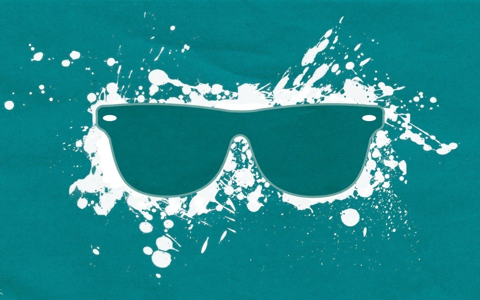 Minimalistic white glasses digital art simple background splashes