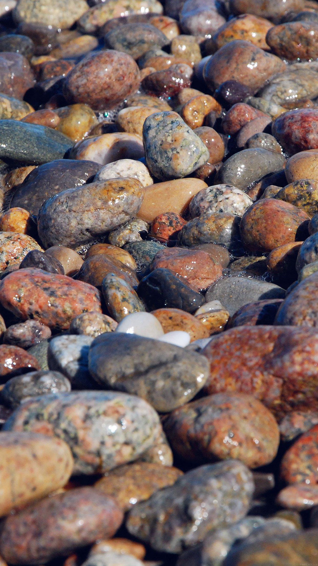 Stone Rocks Beach Nature Pattern Android wallpaper HD