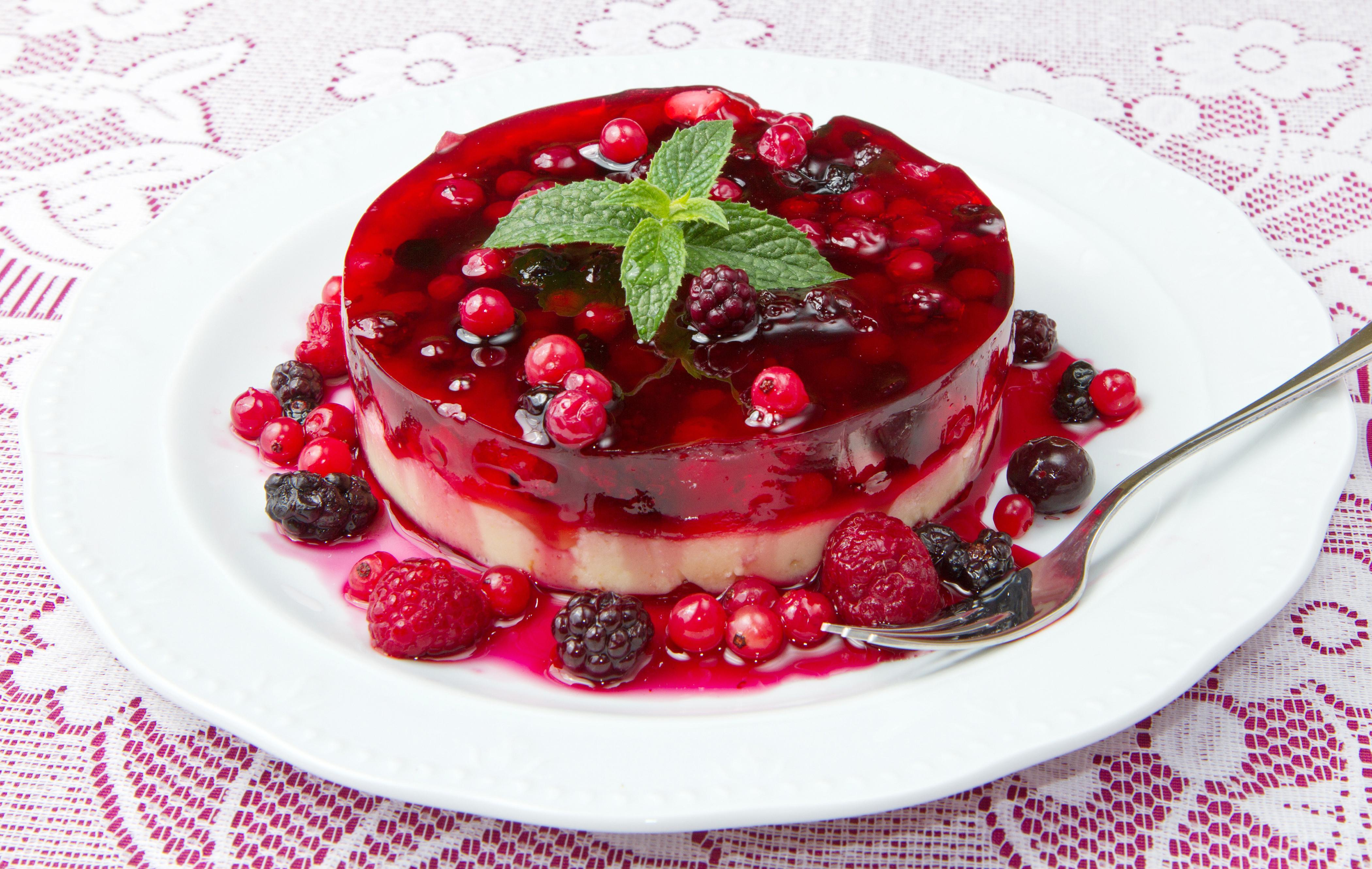 Wallpaper, jelly, dessert, berries, raspberries, blackberries