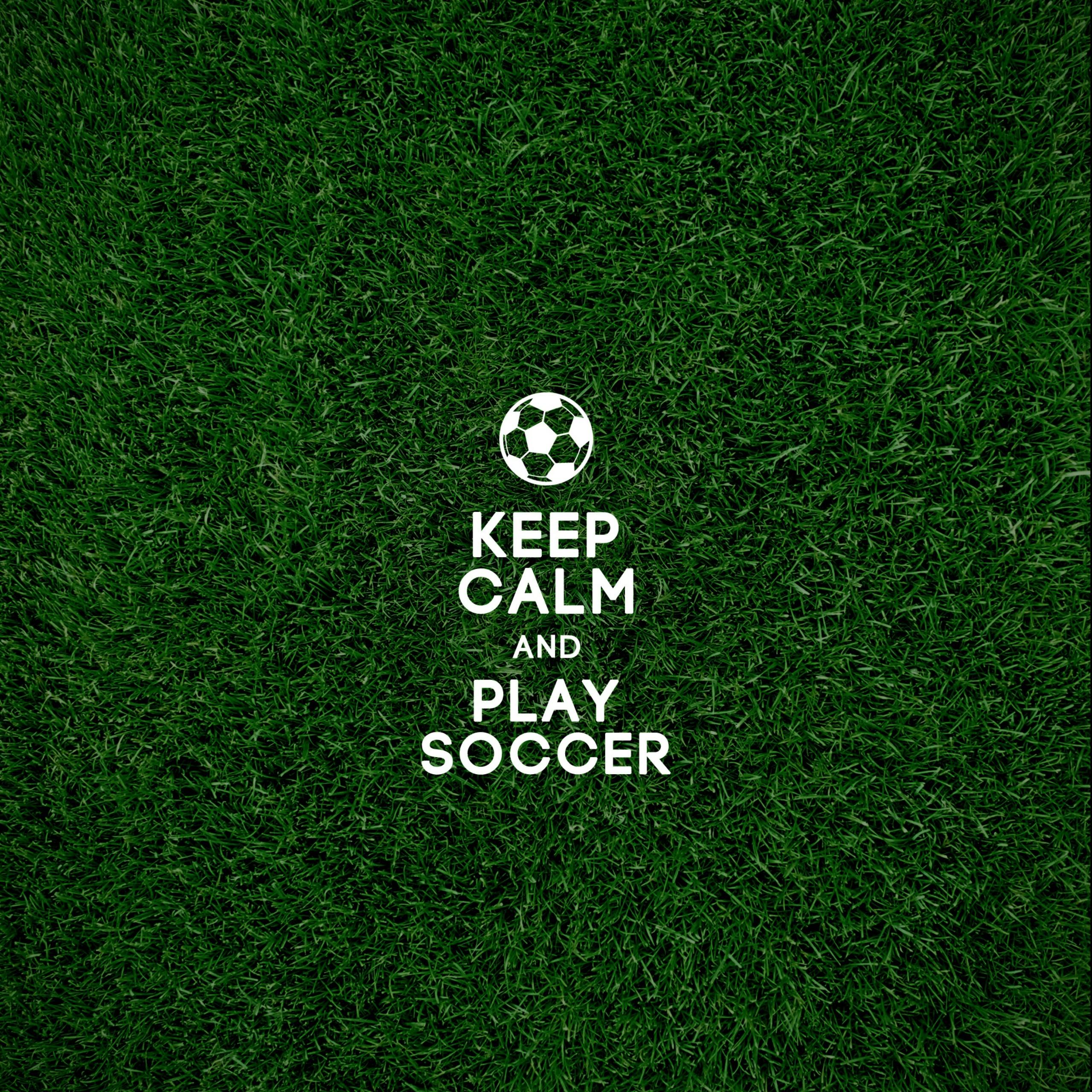 Keep Calm And Play Soccer Soccer Football Sports QHD Wallpaper