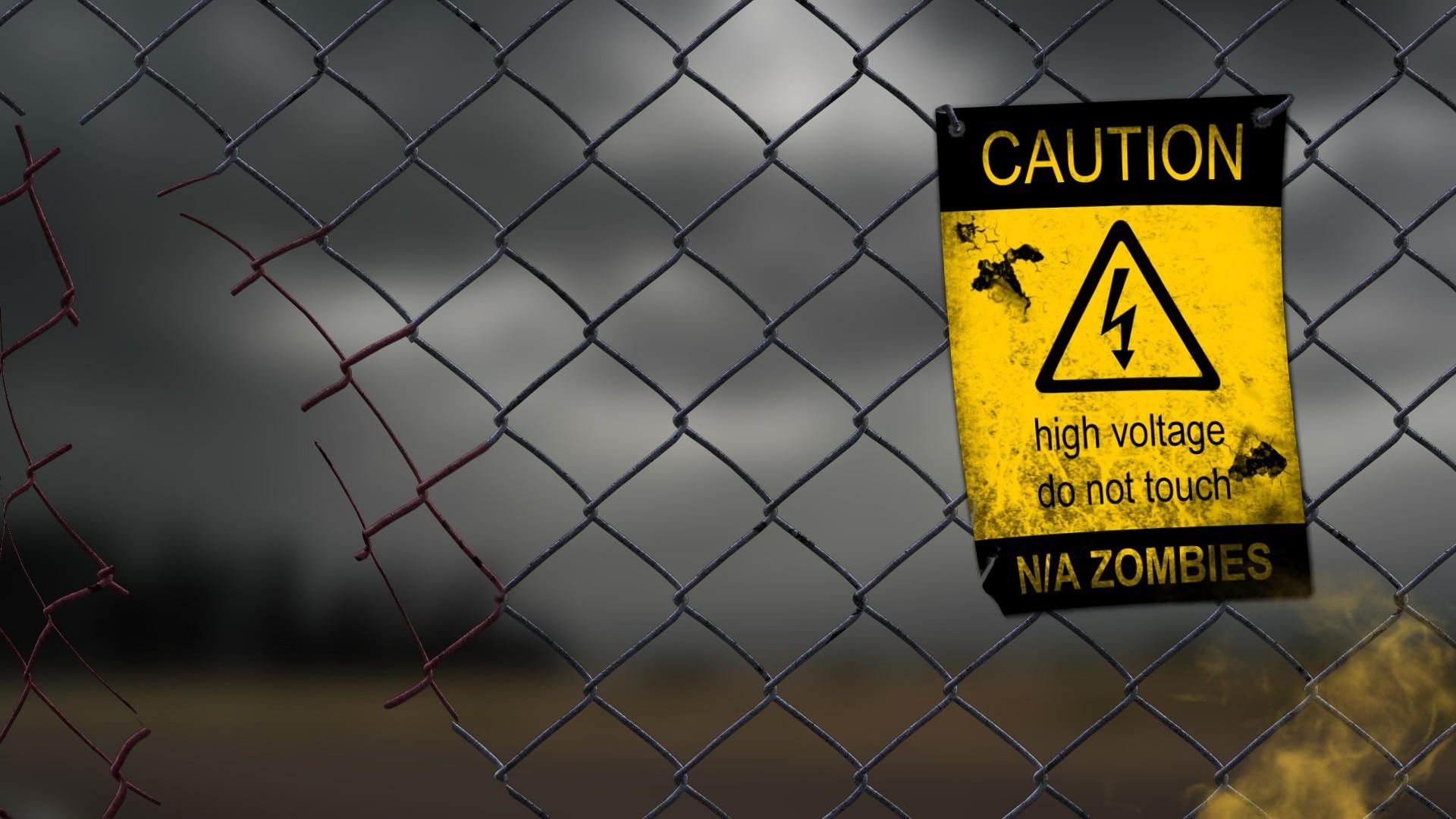 Wallpapers : sign, warning signs, zombies, high voltage, shape, line