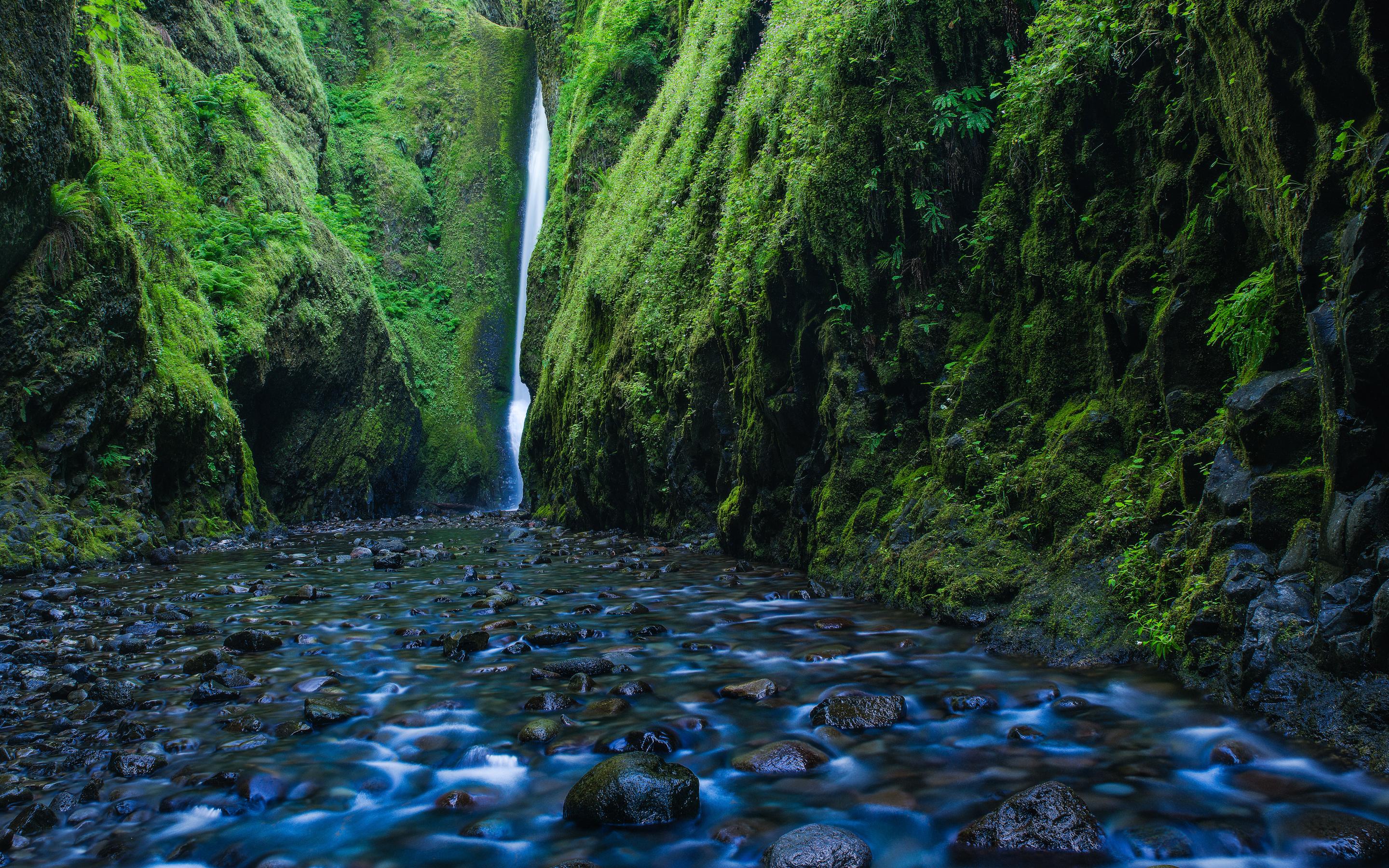Oneonta Gorge Waterfall Oregon Wallpaper