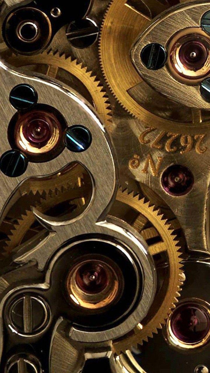 Bronze and Gold Gears Wallpaper. *Abstract and Geometric Wallpaper