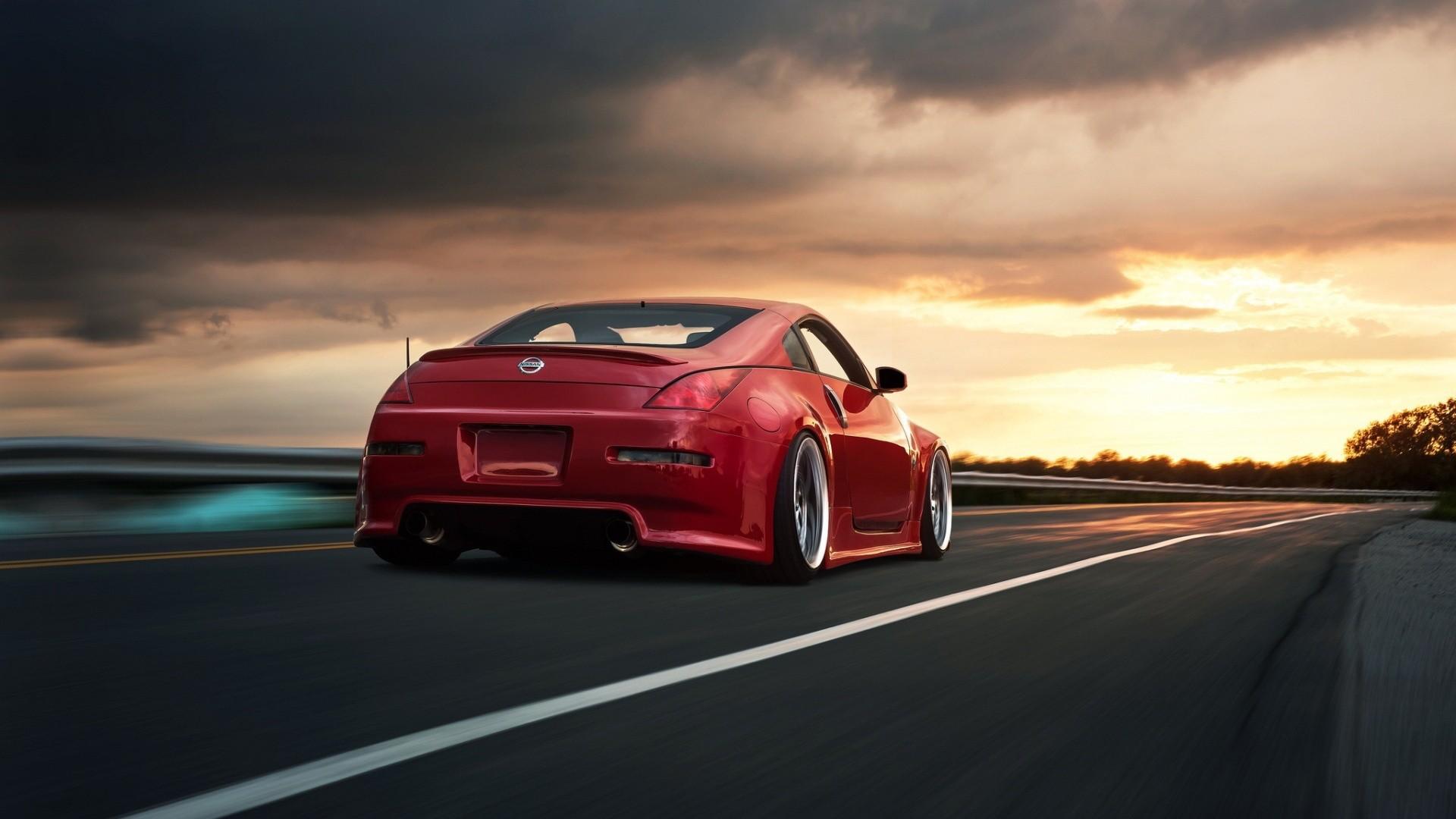 Wallpaper, 1920x1080 px, car, Nissan 350Z, red cars, Stance
