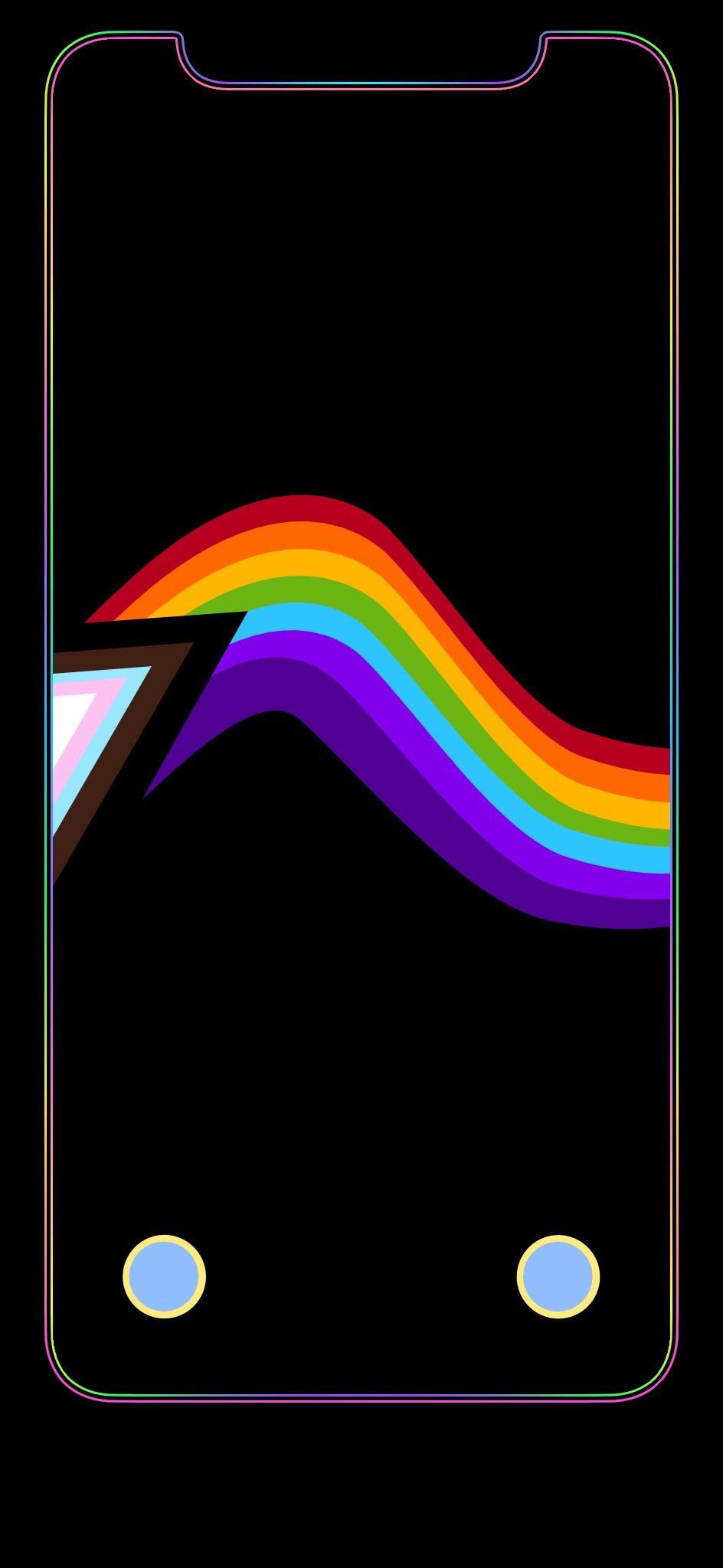 LGBTQ+ Pride Flag w/ border (link in comments). iPhone X Wallpaper X Wallpaper HD