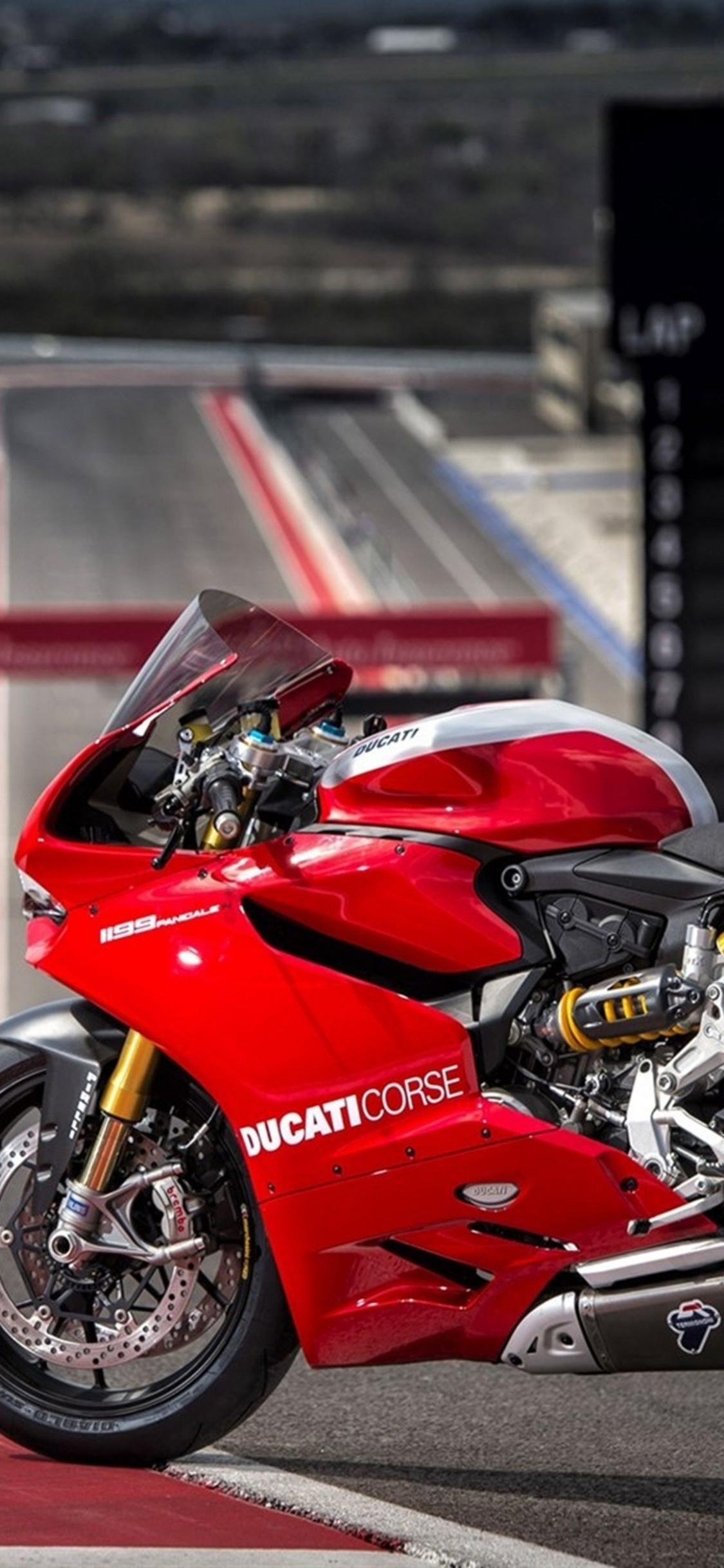 Download 1125x2436 Ducati 1199 Panigale R, Red, Motorcycle
