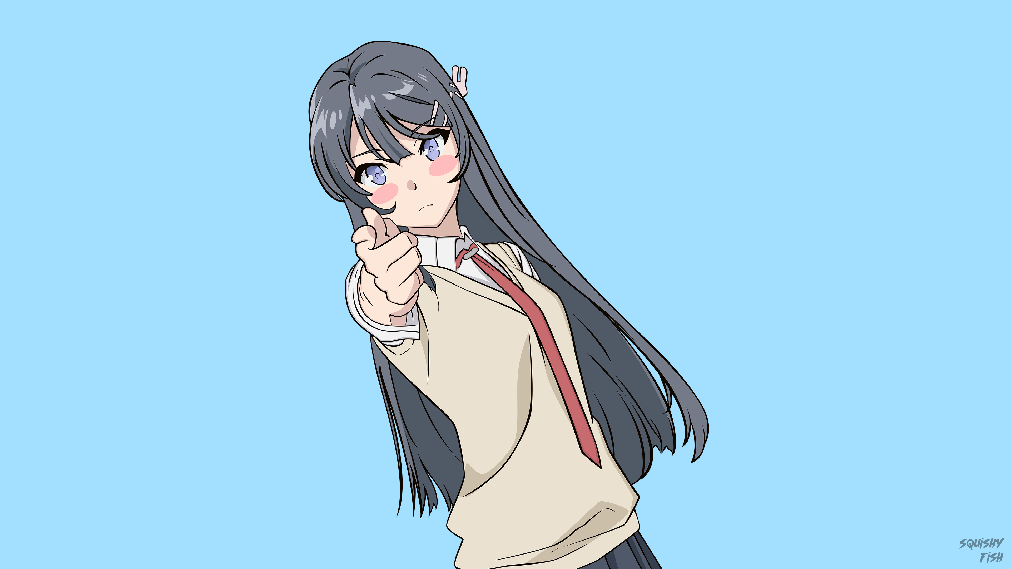 Sakurajima Mai [Seishun Buta Yarou wa Bunny Girl Senpai no Yume wo Minai]  (1386x2700) - Original from Manga ; Modified by Me : r/Animewallpaper