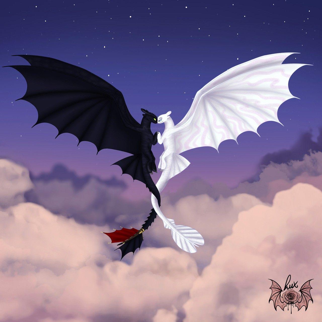 Toothless And Light Fury Background - IMAGESEE