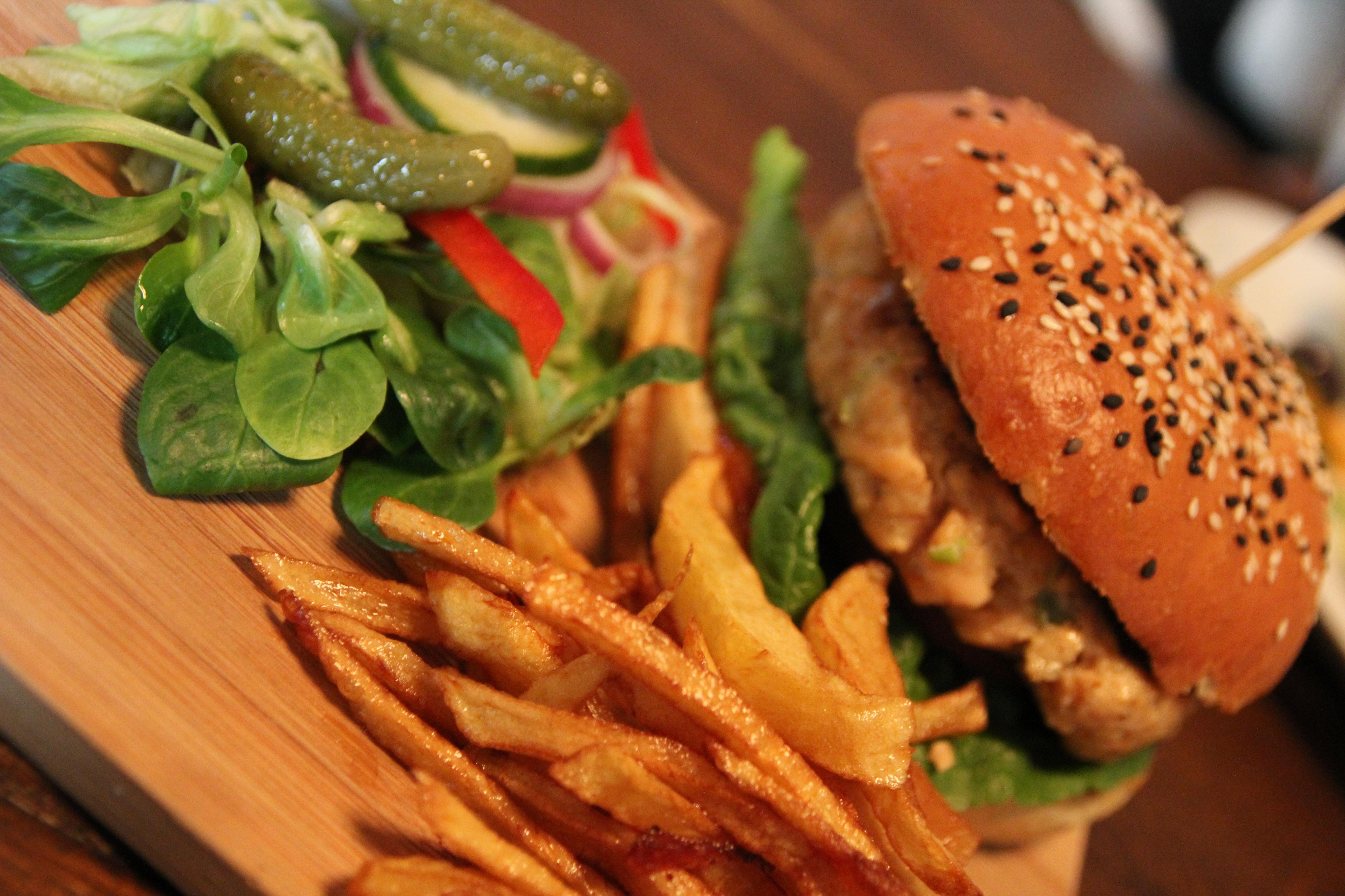 Wallpaper, burger, Fries, meat, pickles, fast food 5184x3456