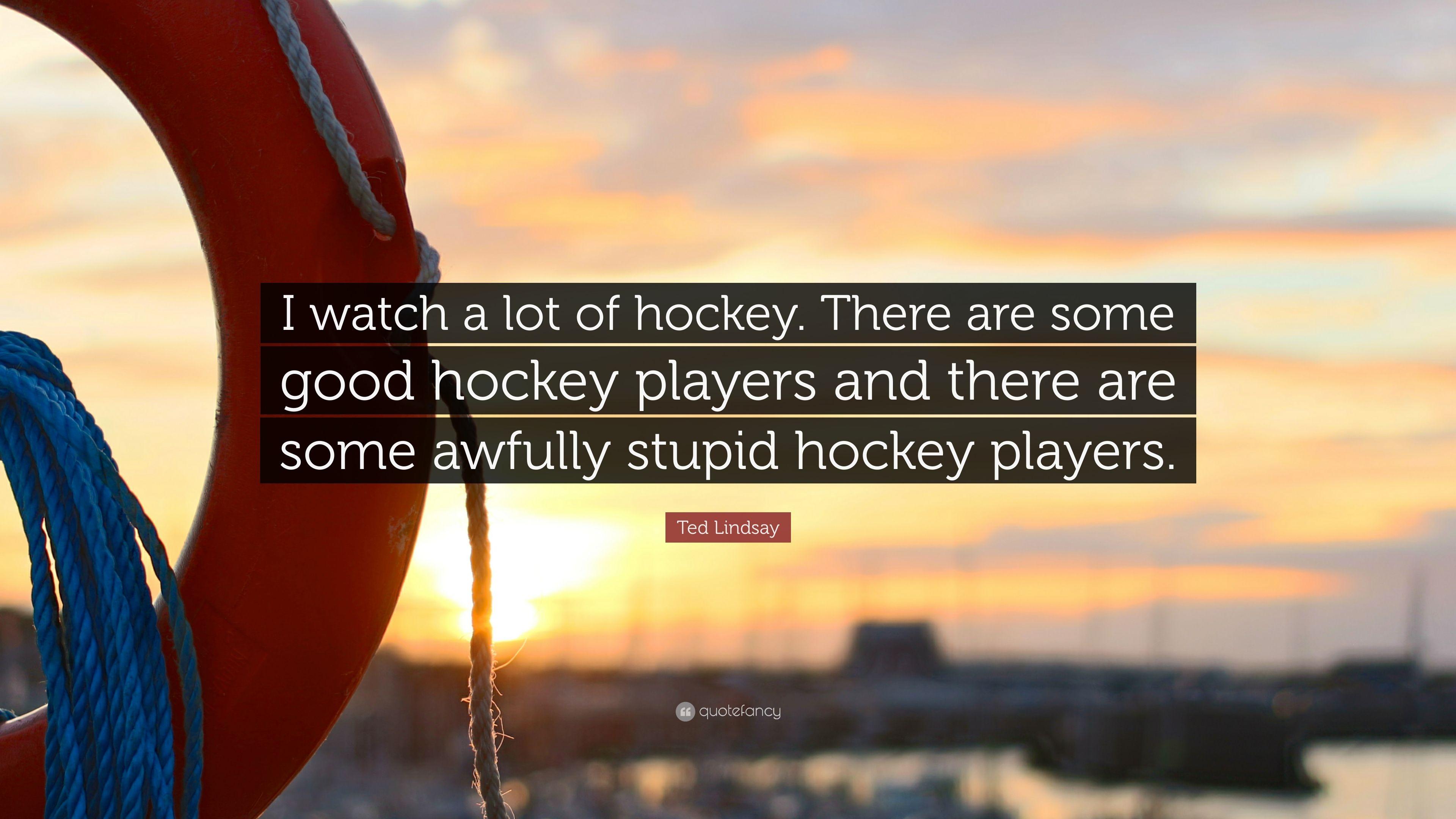 Ted Lindsay Quote: “I watch a lot of hockey. There are some good