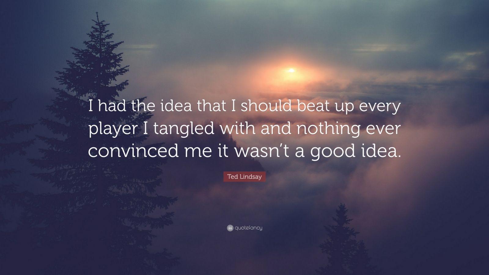 Ted Lindsay Quote: “I had the idea that I should beat up every