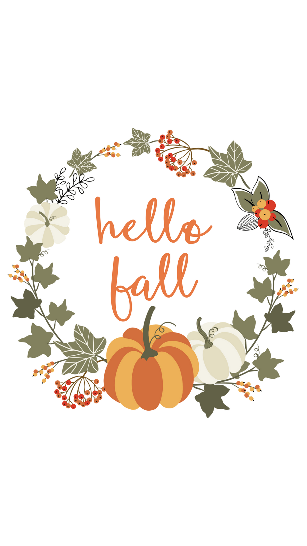 Hello Fall. Festive October Smart Phone Wallpaper. Get the free downloads on Kid + Kin. Fall wallpaper, Hello autumn, iPhone wallpaper fall