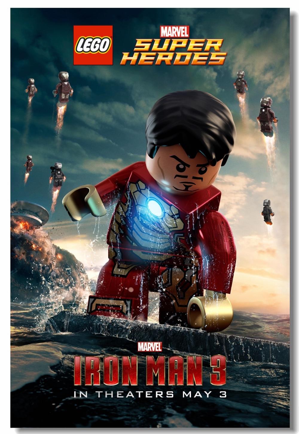Custom Canvas Wall Decor Lego Marvel Super Heroes Poster Iron Man