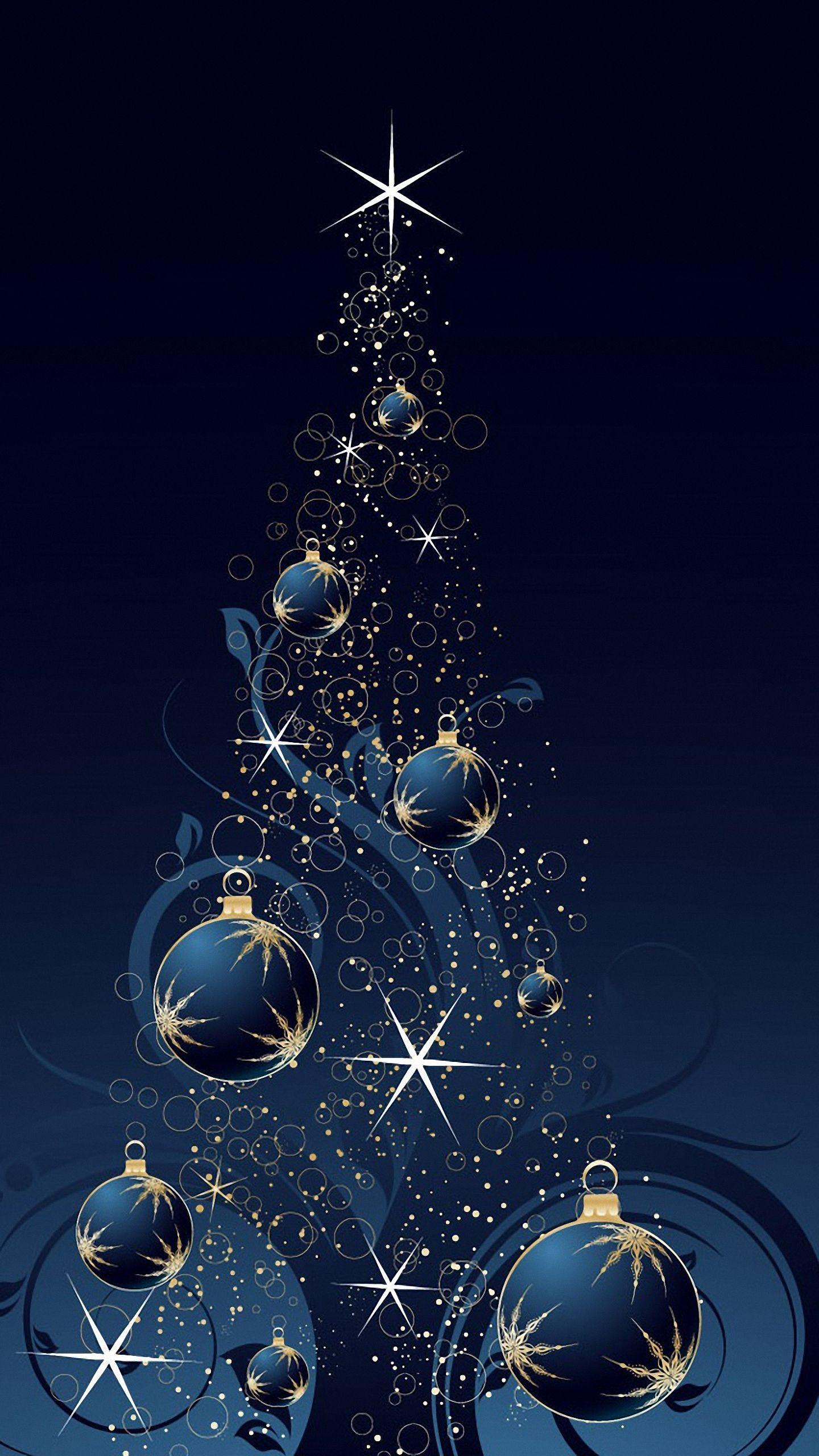 Blue Christmas Tree samsung galaxy s6 Wallpaper HD 1440x2560. Christmas tree wallpaper, Blue christmas tree, Christmas download