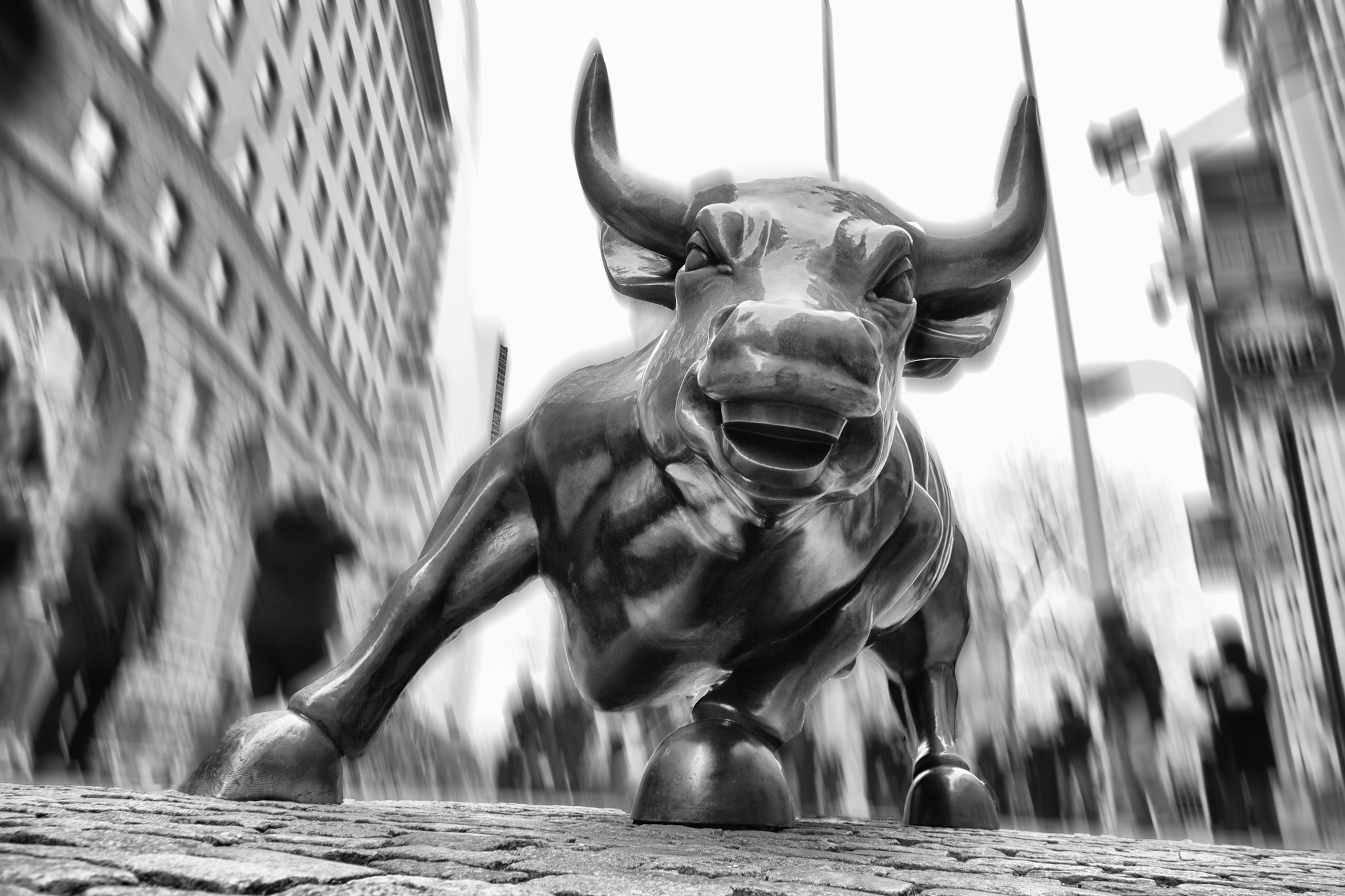 Wallpaper Wall Street, bull, financial district, New York, USA