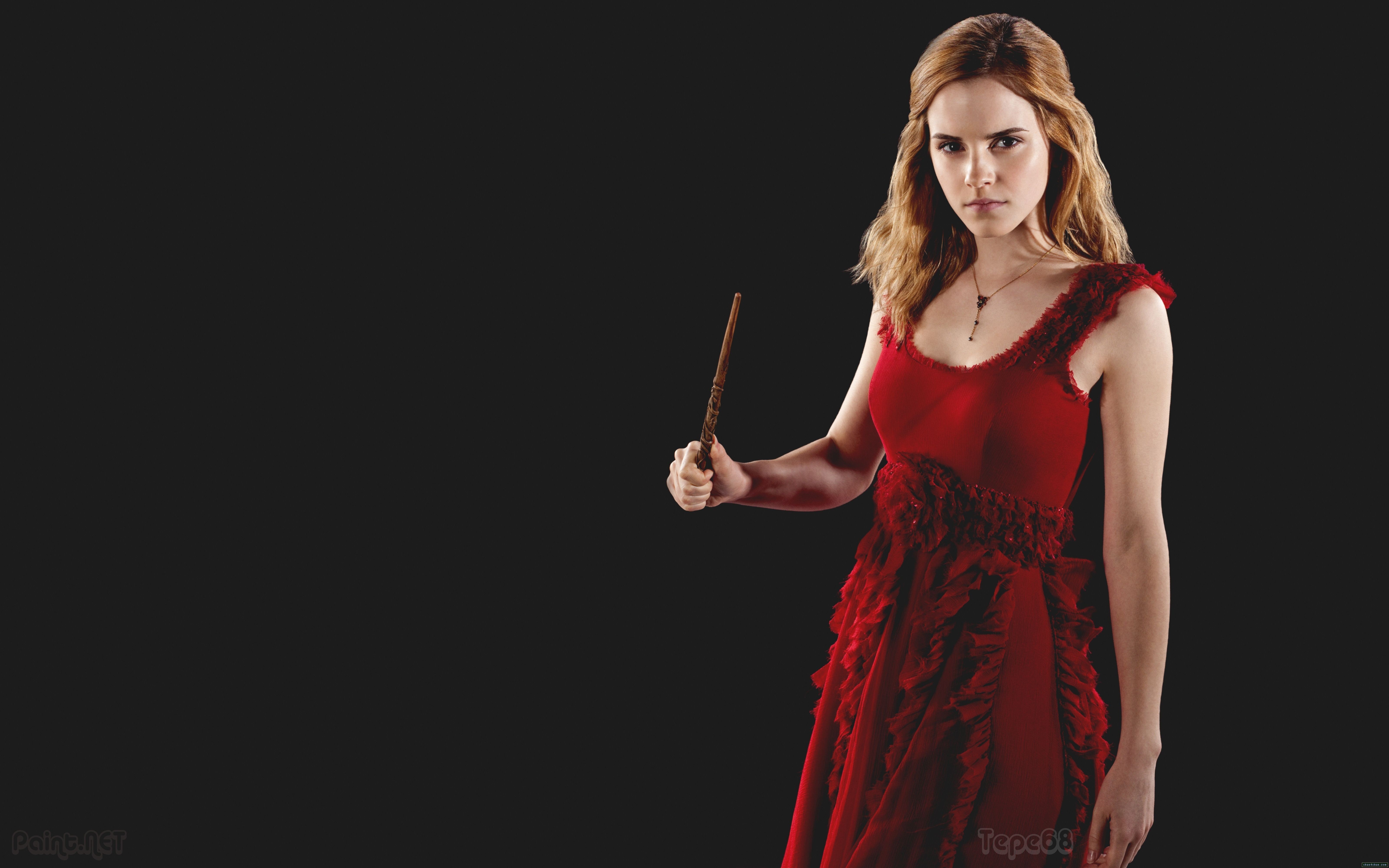 women, Emma Watson, red dress wallpaper