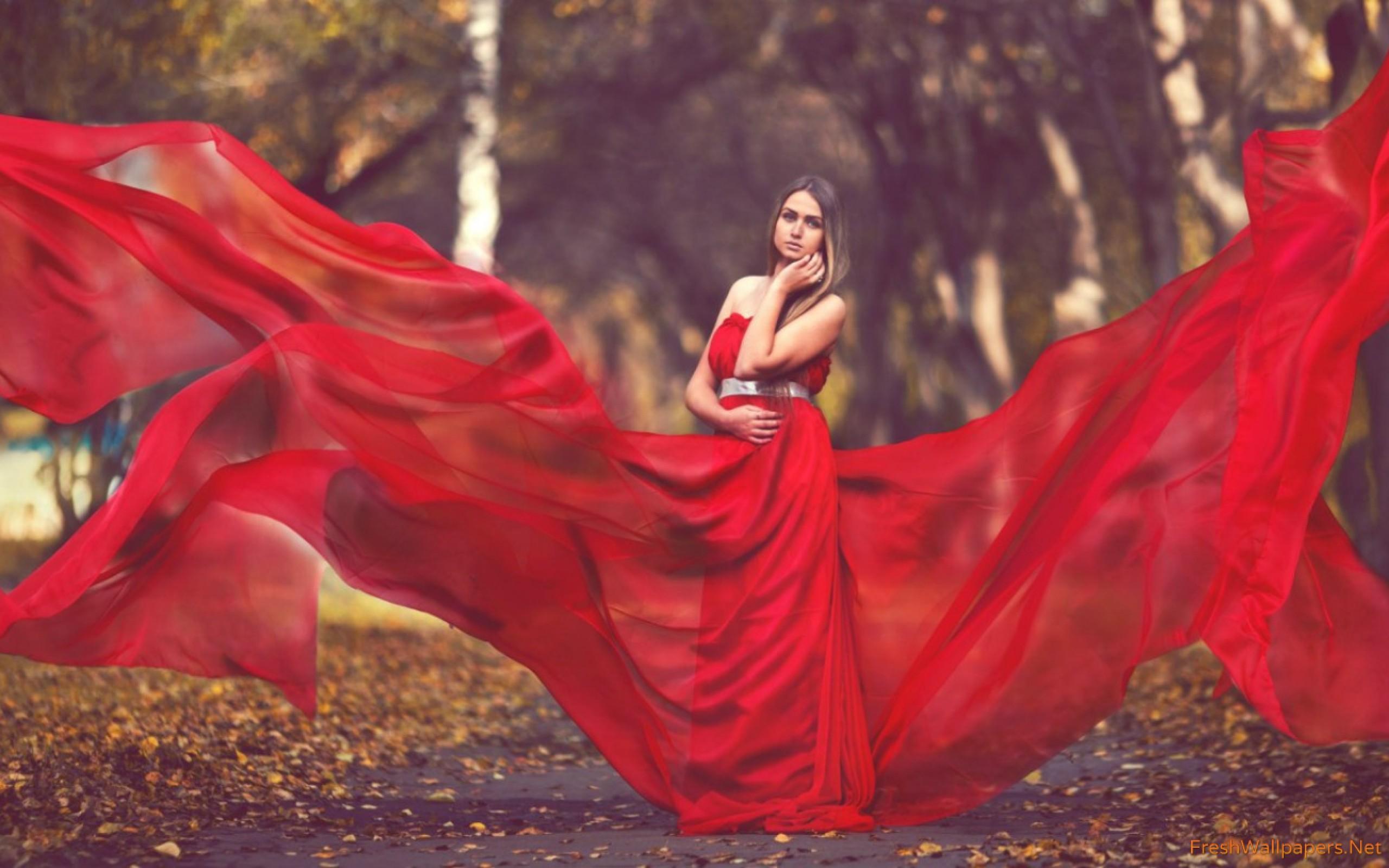 girl in red dress wallpaper