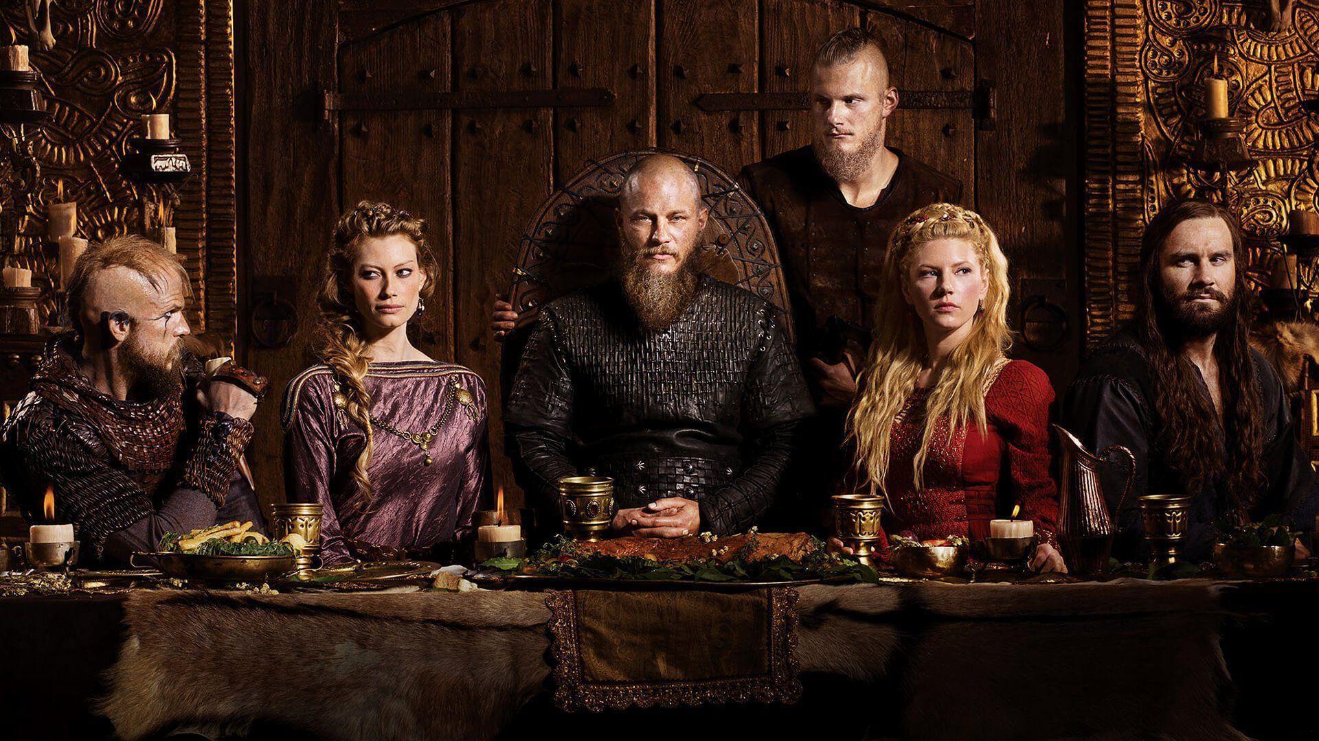 Bjorn, Ragnar, Lagertha and other. HD Image