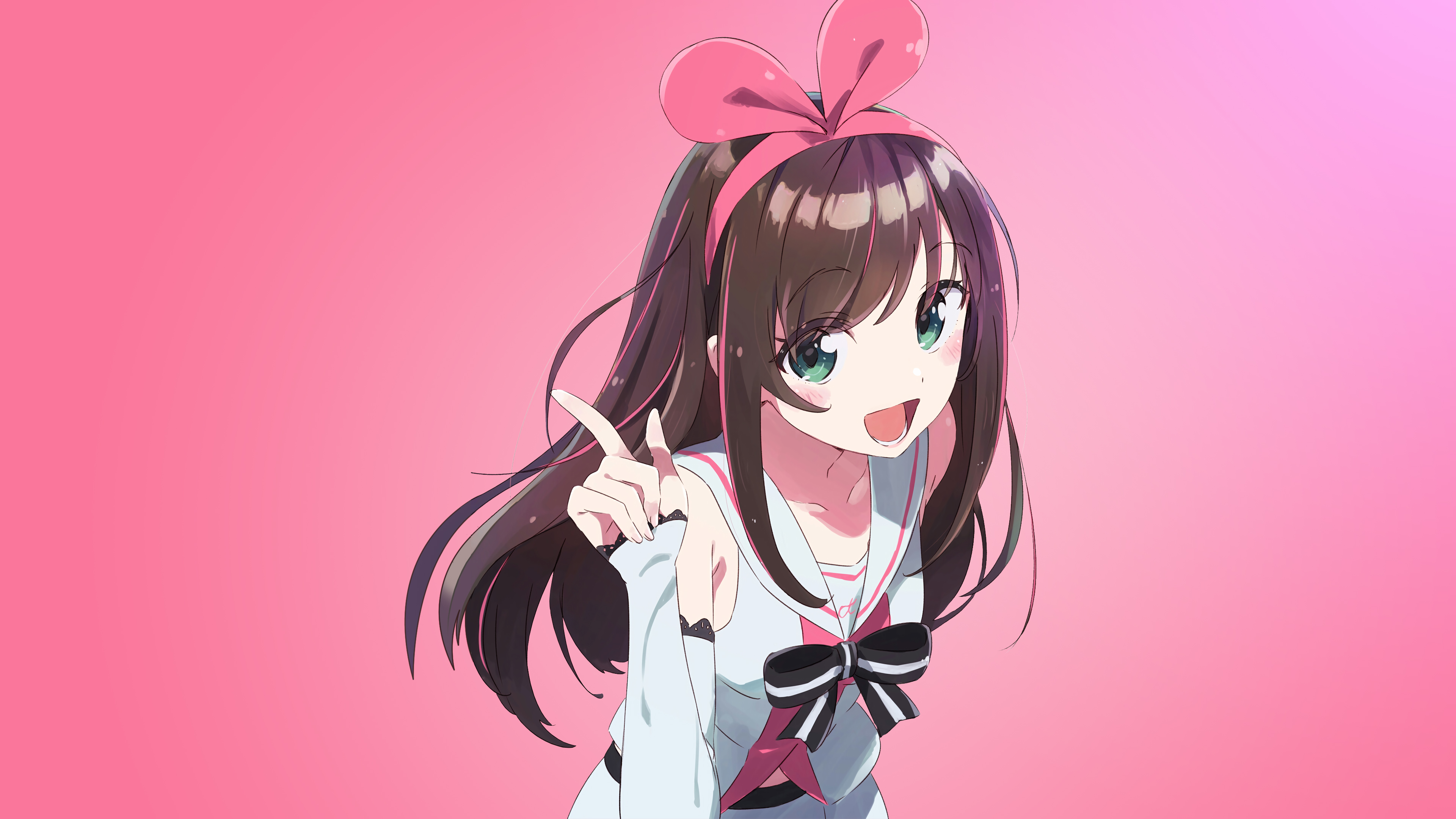 Wallpaper Kizuna Ai, Anime girl, Pink, 4K, Anime