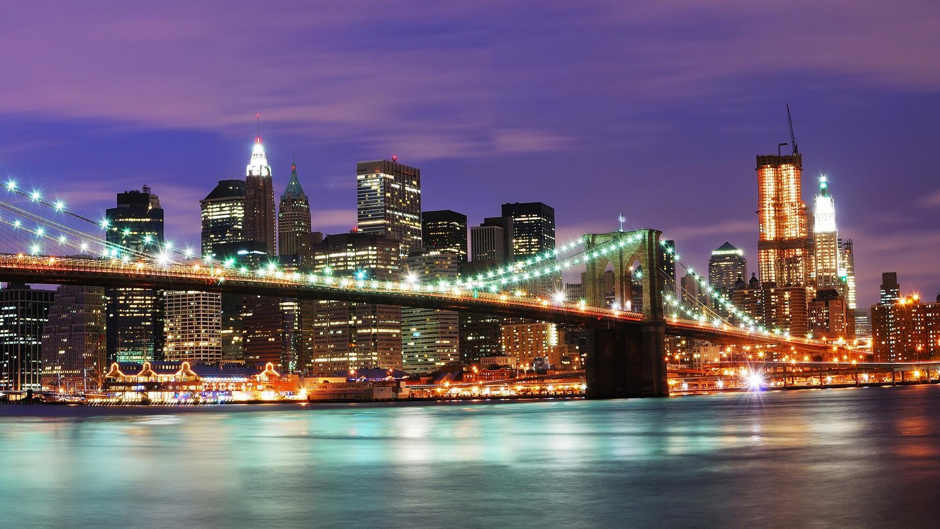 United States New York City Night Wallpaper