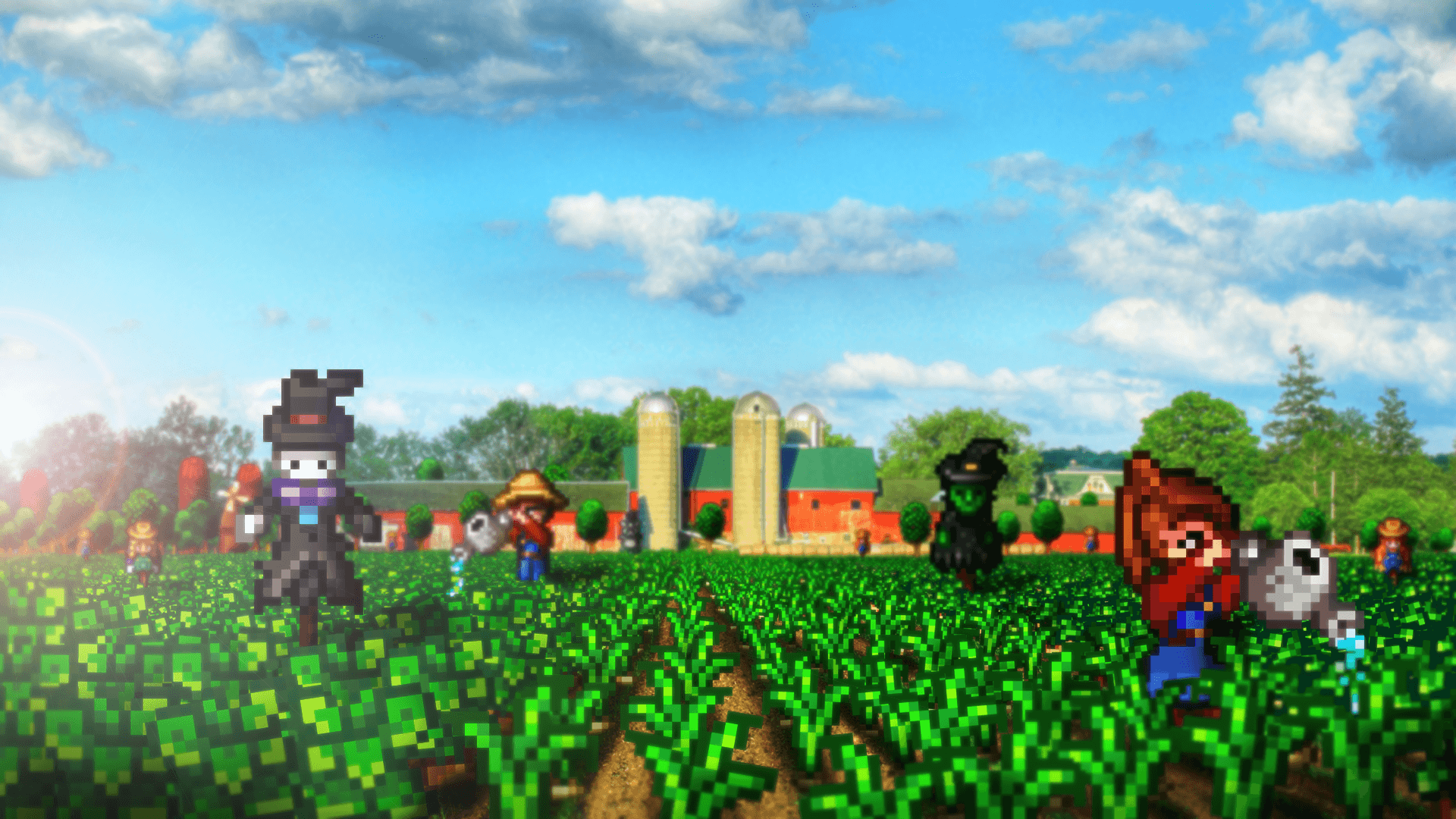 I made a 1920x1080 HD wallpaper using Stardew Valley sprites