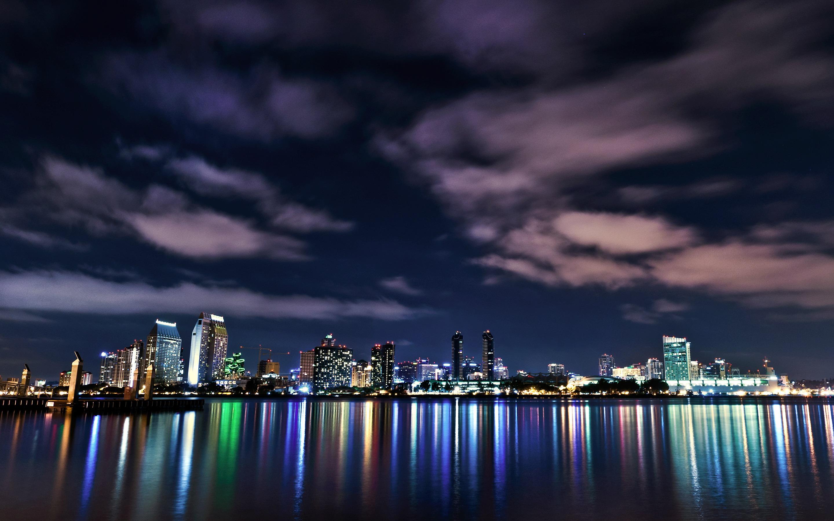 Wallpapers San Diego California USA Night Cities Clouds 2880x1800
