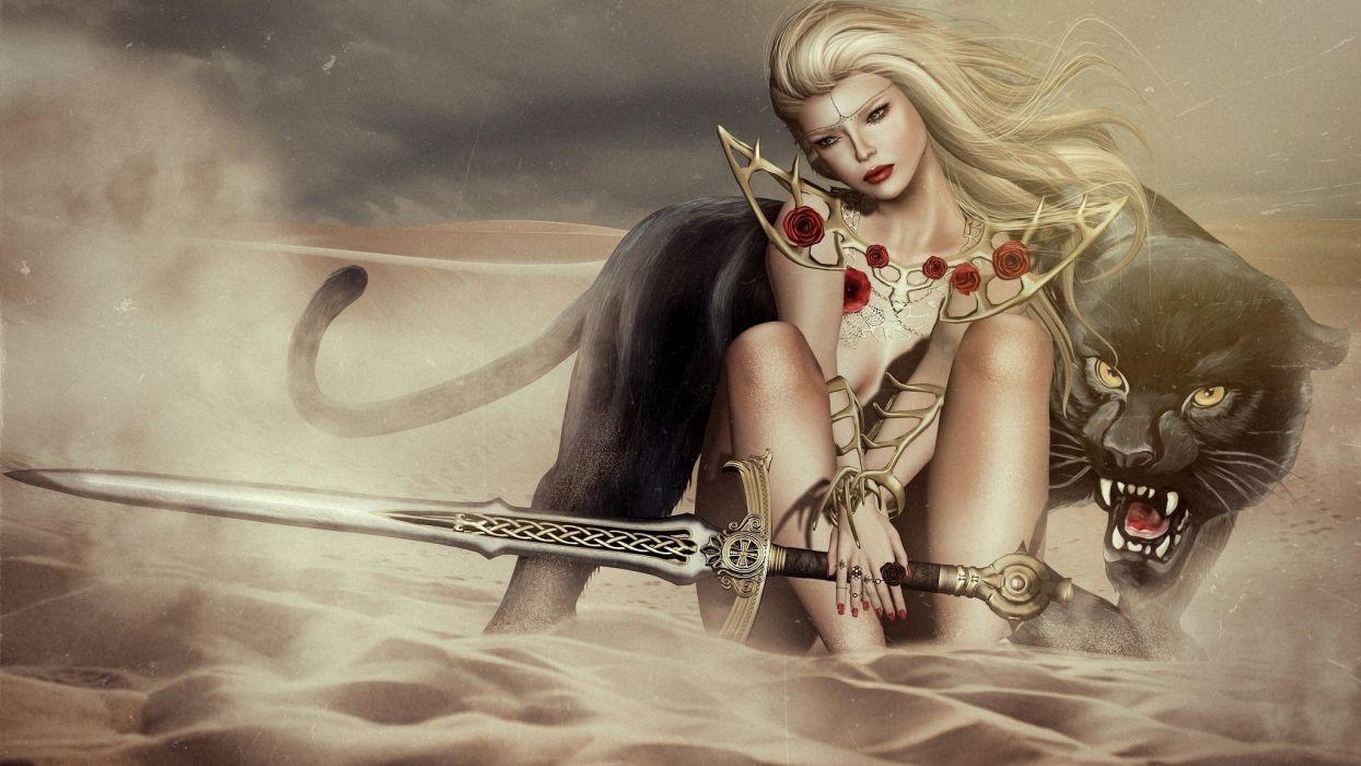 Fantasy artwork art women girl girls female warrior wallpaper