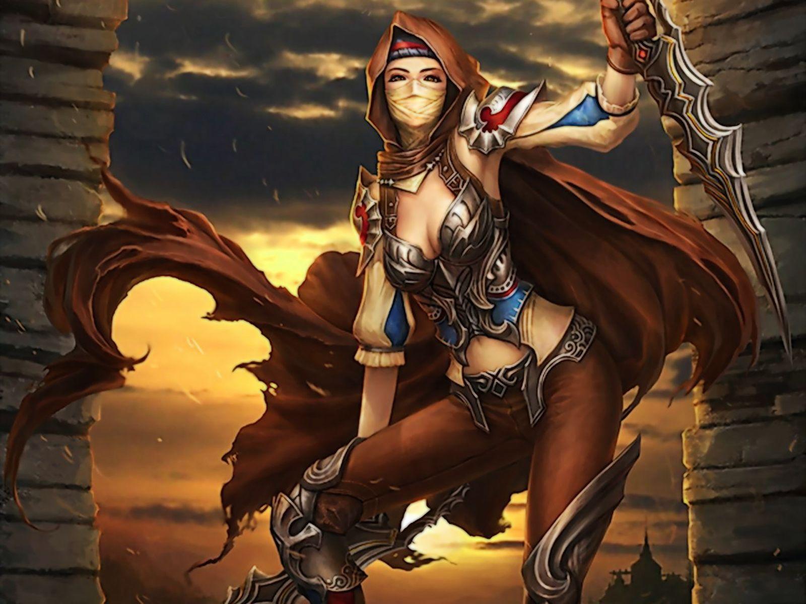 Women Warrior Wallpaper 3D Fantasy Art Background. Fantasy art