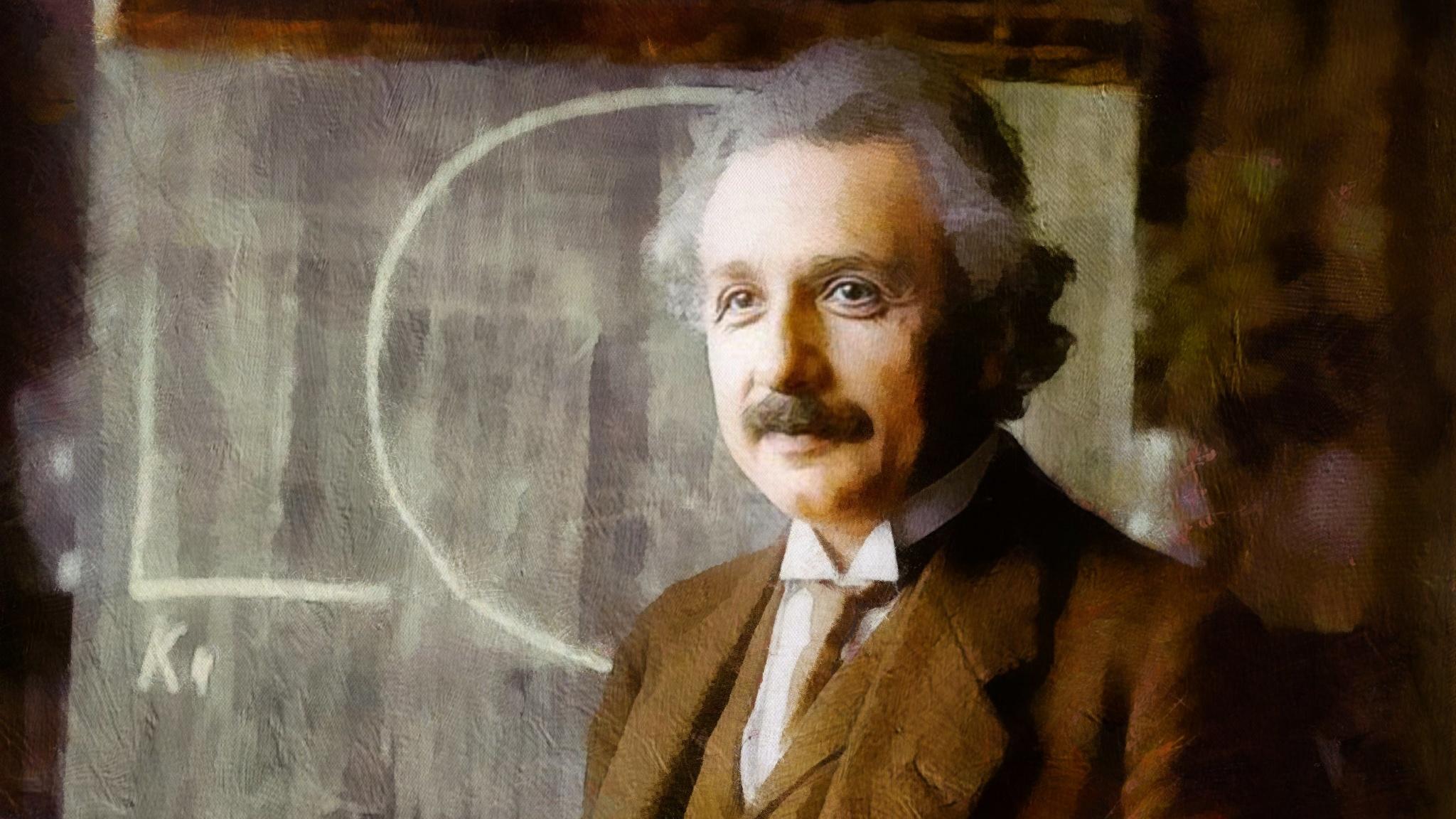 Picture Albert Einstein Men Celebrities Painting Art 2048x1152