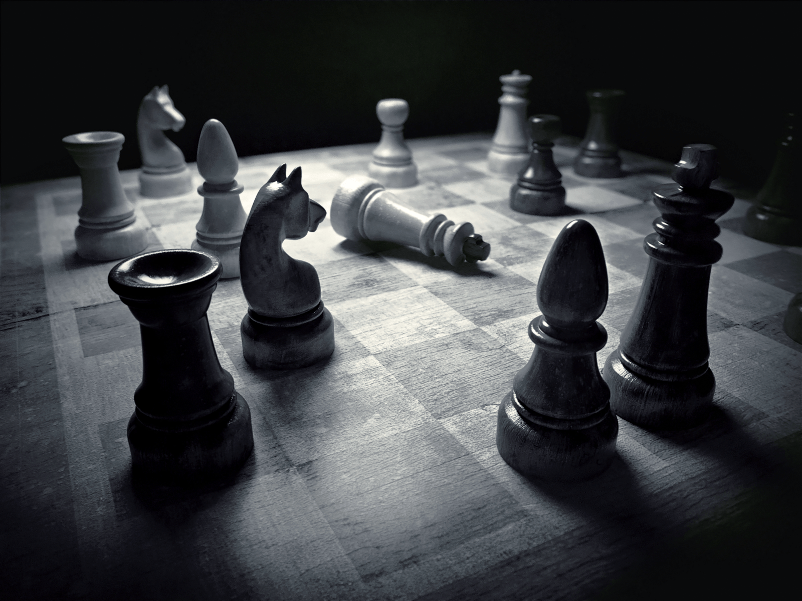 black and white chess photo, Chess board, Black and white