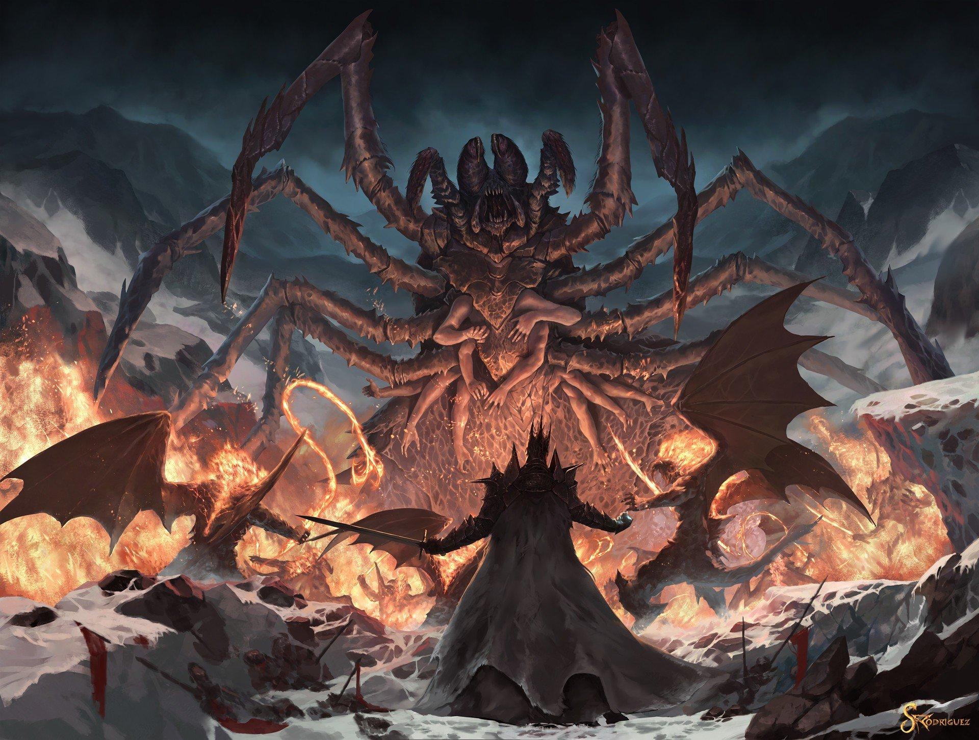 Wallpaper, 1920x1451 px, Balrog, demon, fan art, J R R Tolkien
