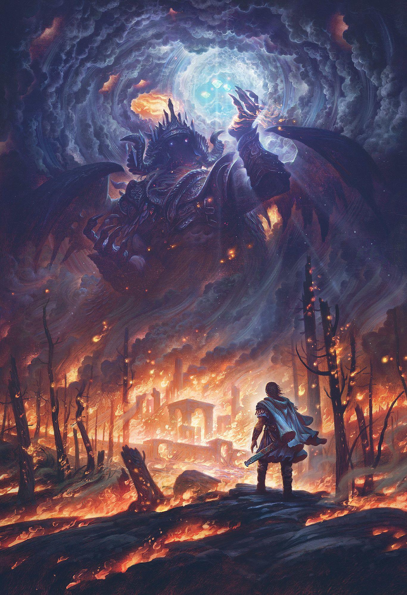 Melkor and the Silmarils by Justin Gerard. Tolkien