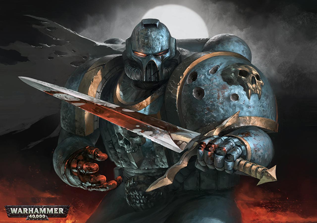 Wallpaper Warhammer 40000 Armor Swords Helmet Warriors Fantasy
