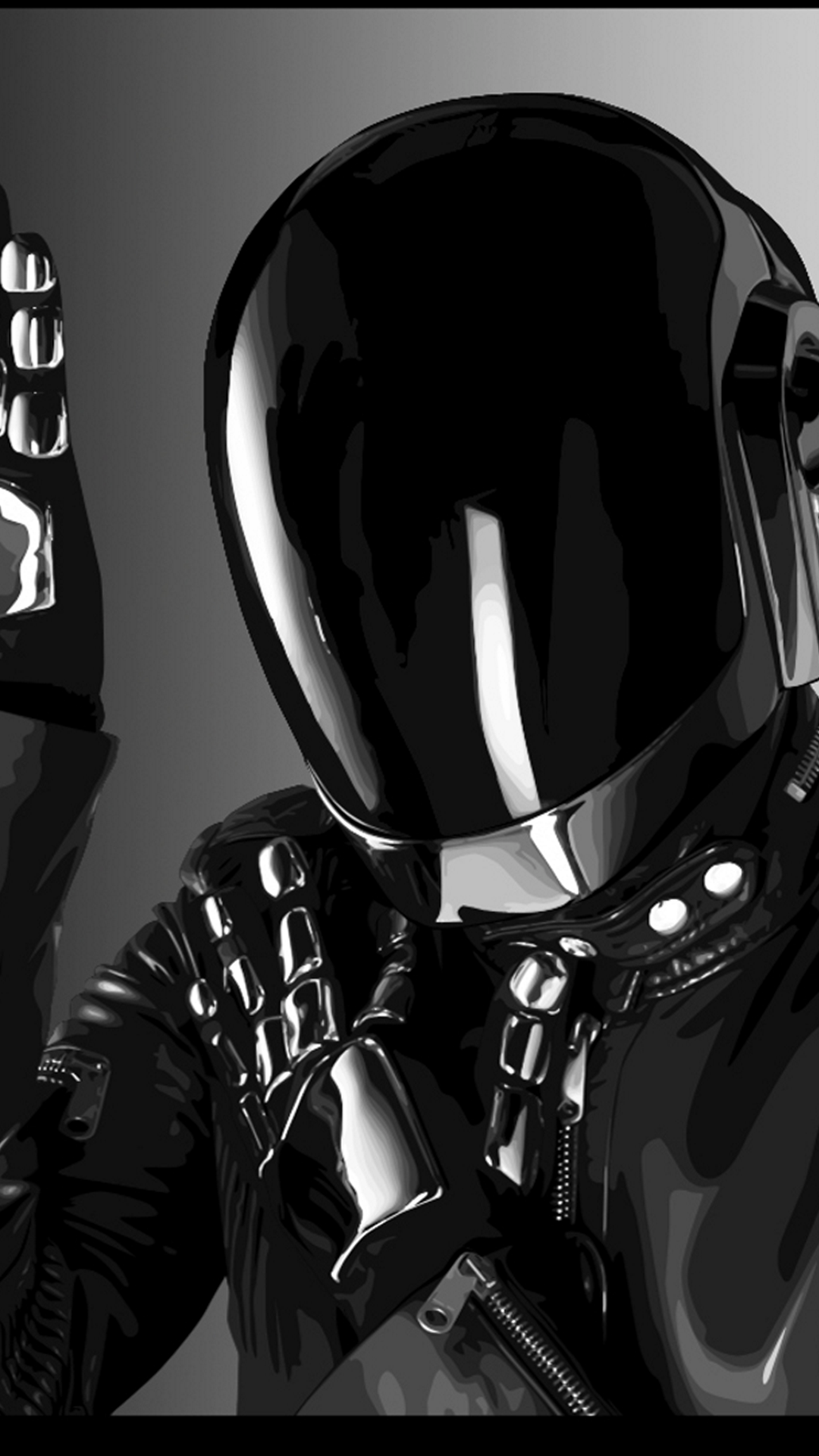 Daft Punk Shiny Helmet Black Costume Android Wallpaper free download