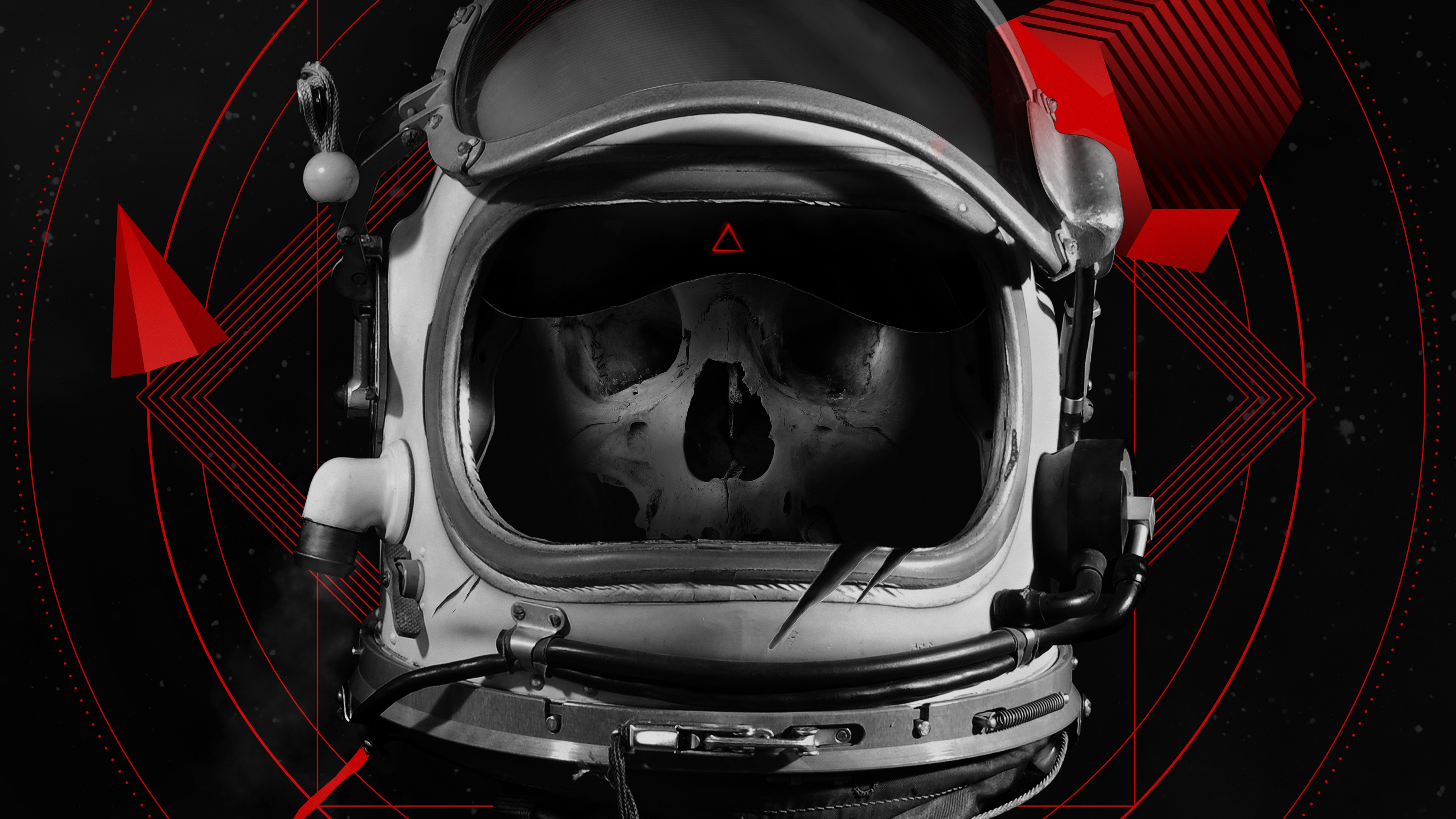 The human skull in the astronaut's helmet wallpaper and image