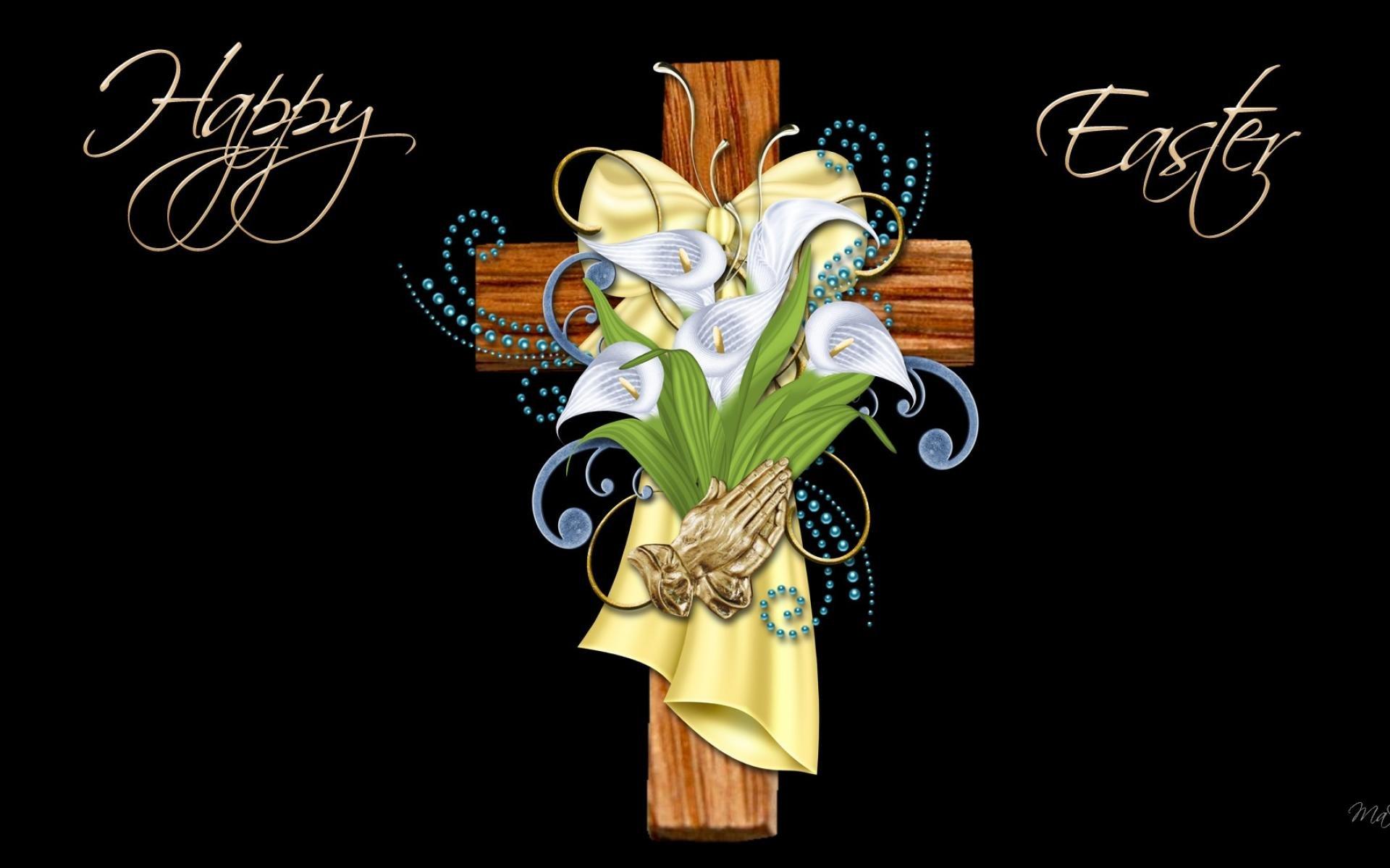 free religious easter wallpaper easter cross lilies prayer religion