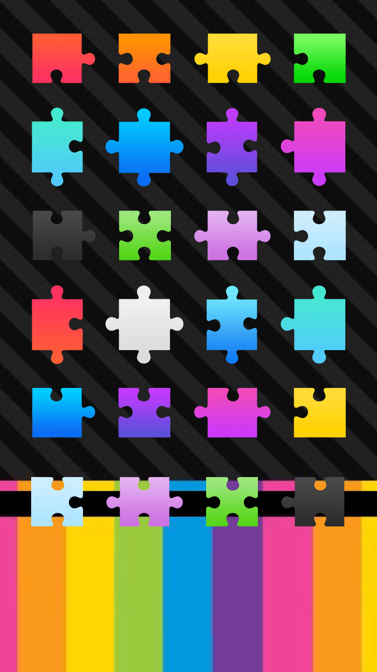 Colorful Puzzle Pieces Icon Wallpaper. *Colorful and Rainbow