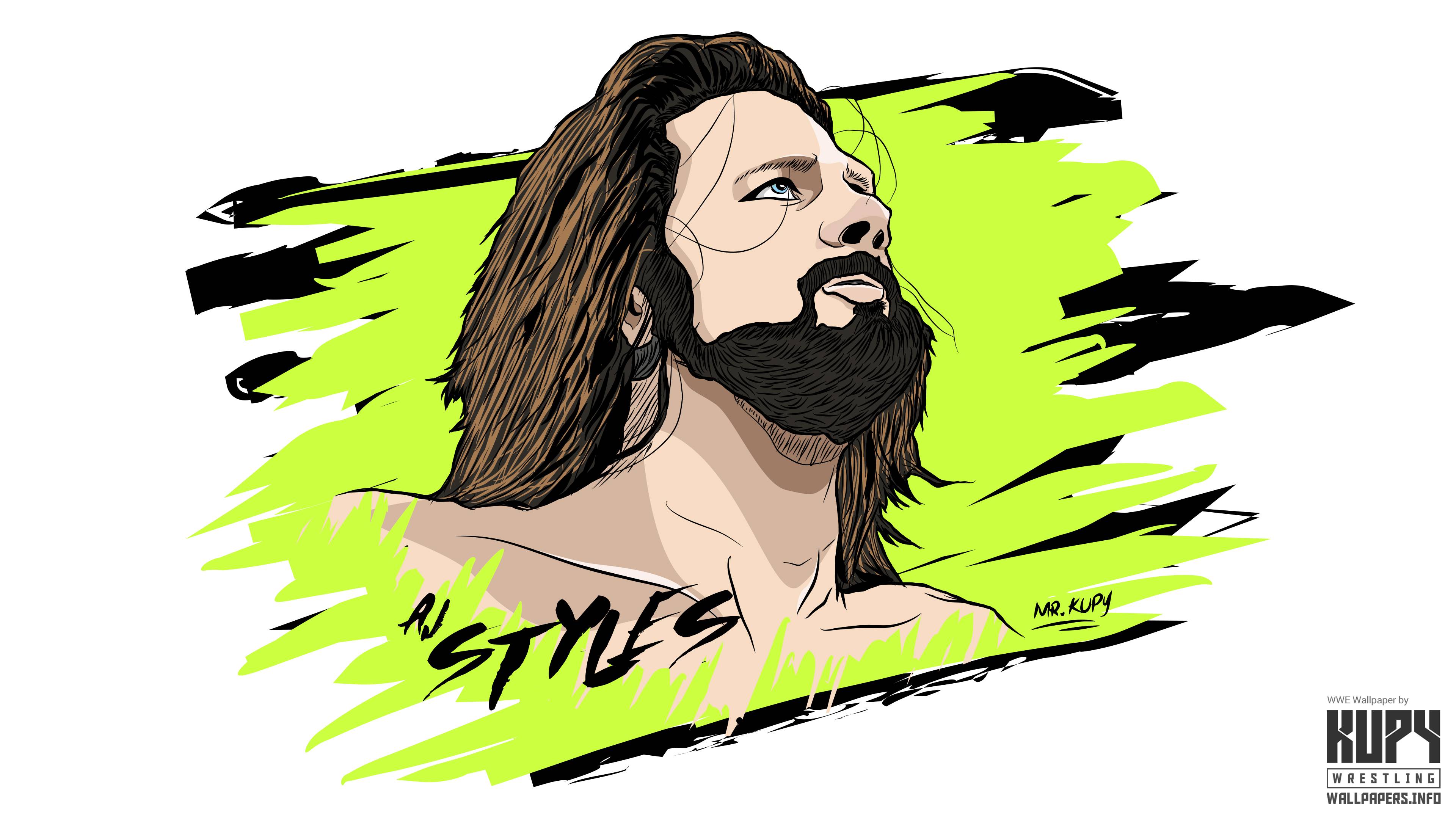 AJ STYLES 2019 Topps Wrestlemania WWE WWF WCW TNA AEW TNA Relic Mat | eBay