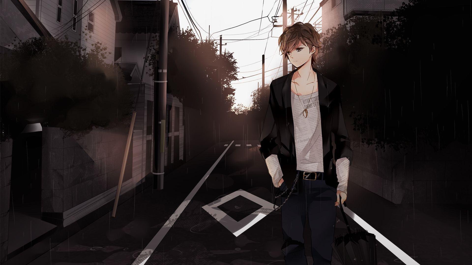 Sad Anime Boy Wallpaper background picture